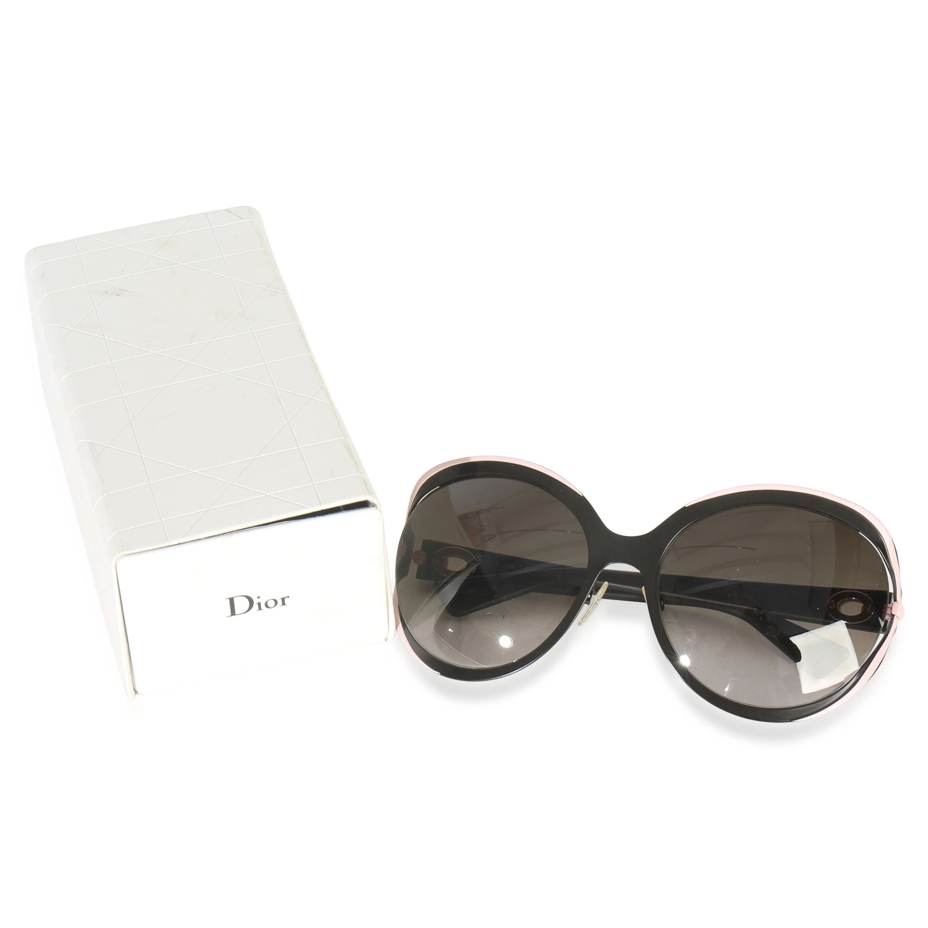 Black Pink Metal Diorelle Oversized Sunglasses - Image 5