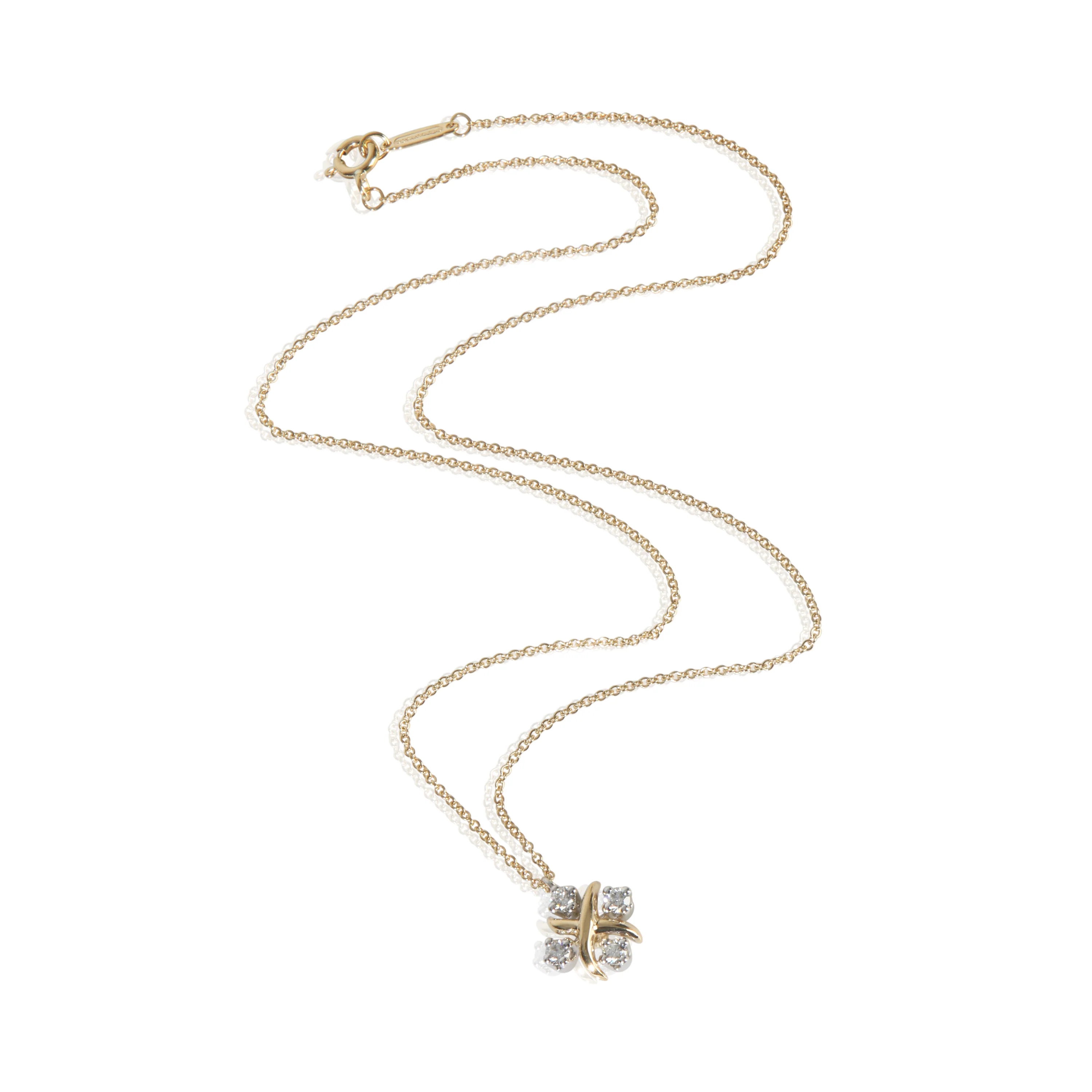 Yellow Gold & Platinum Diamond 16 Stone Pendant - Image 3