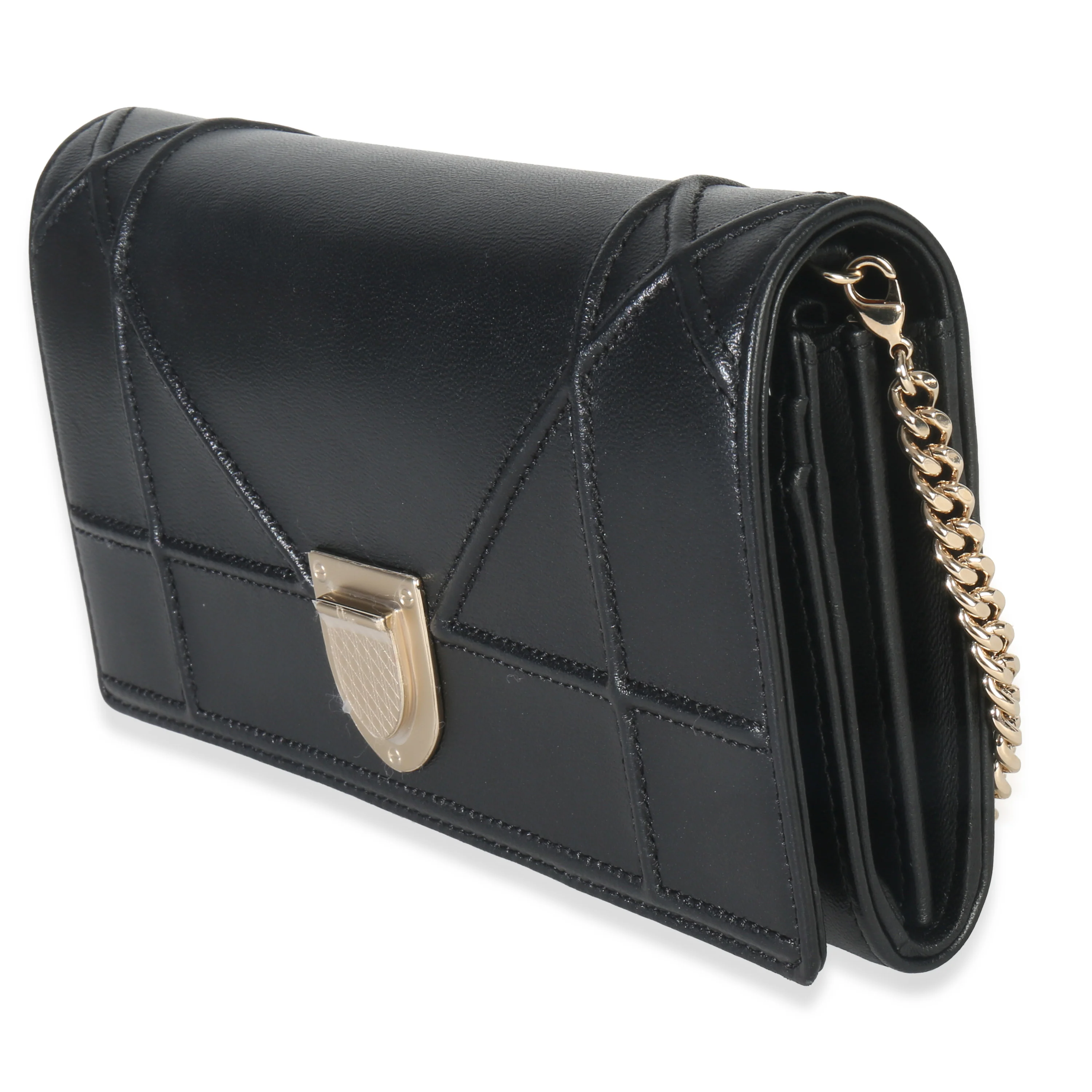Black Calfskin Diorama Croisiere Chain Wallet - Image 2
