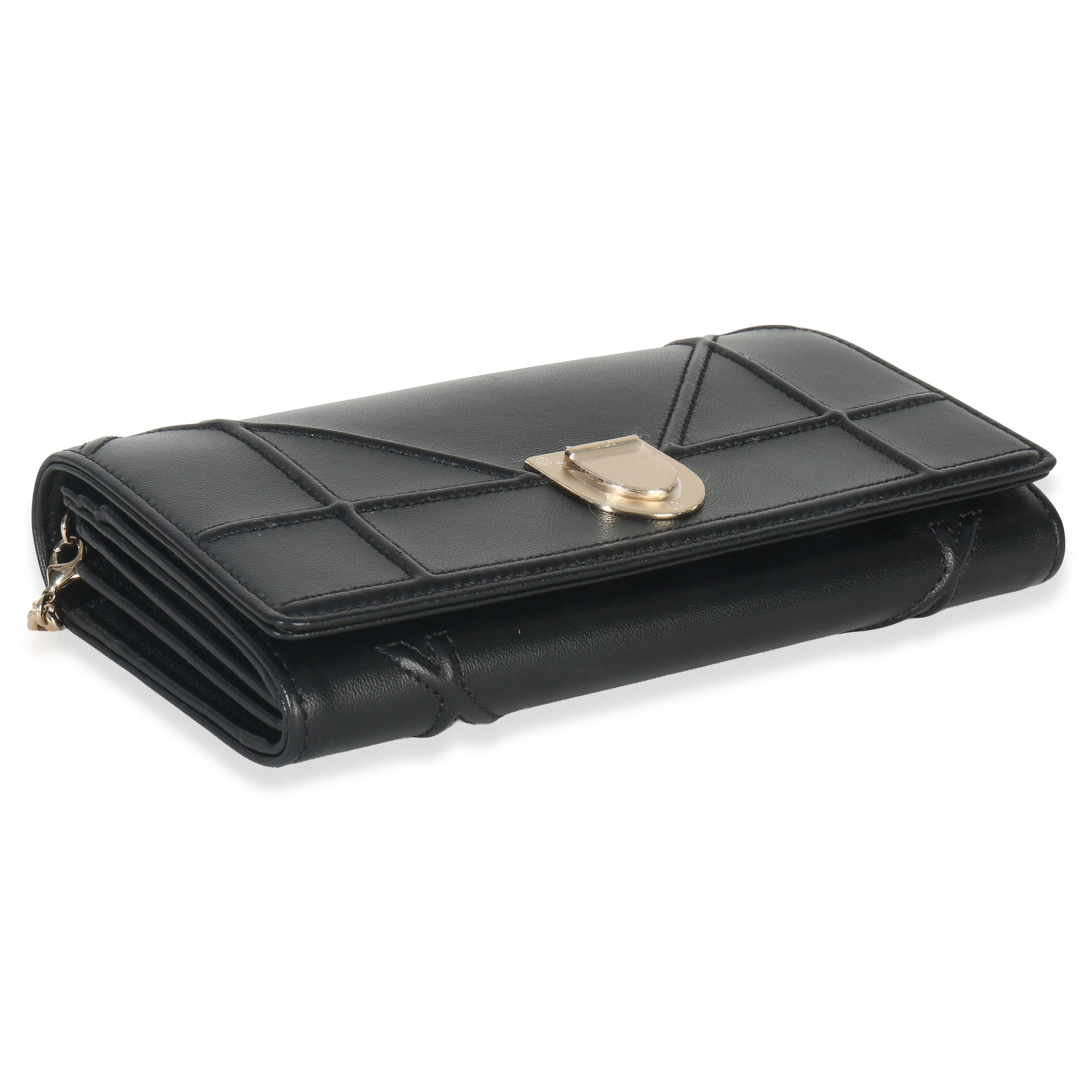 Black Calfskin Diorama Croisiere Chain Wallet - Image 6