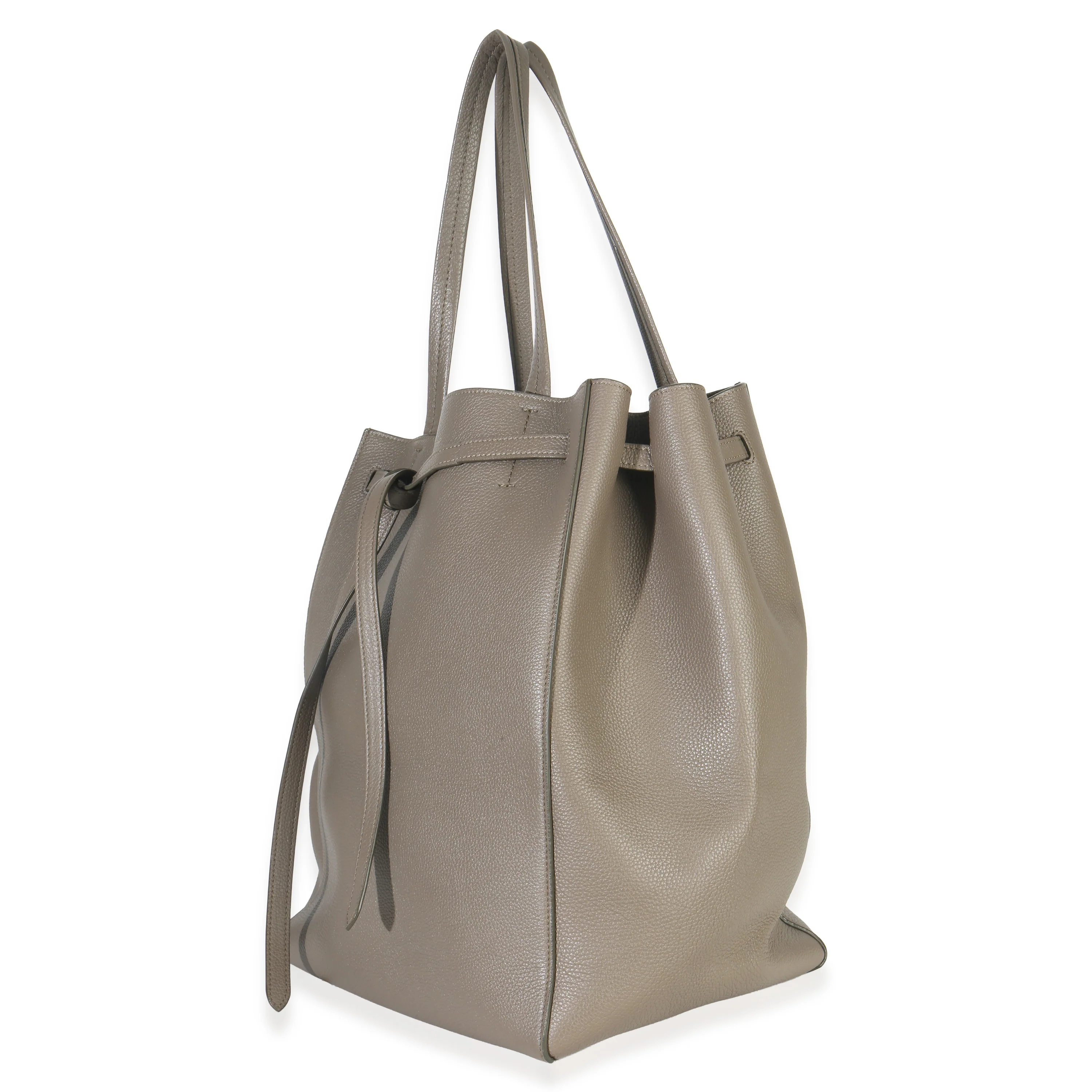 Taupe Soft Grained Calfskin Small Belt Cabas Phantom Tote - Image 2