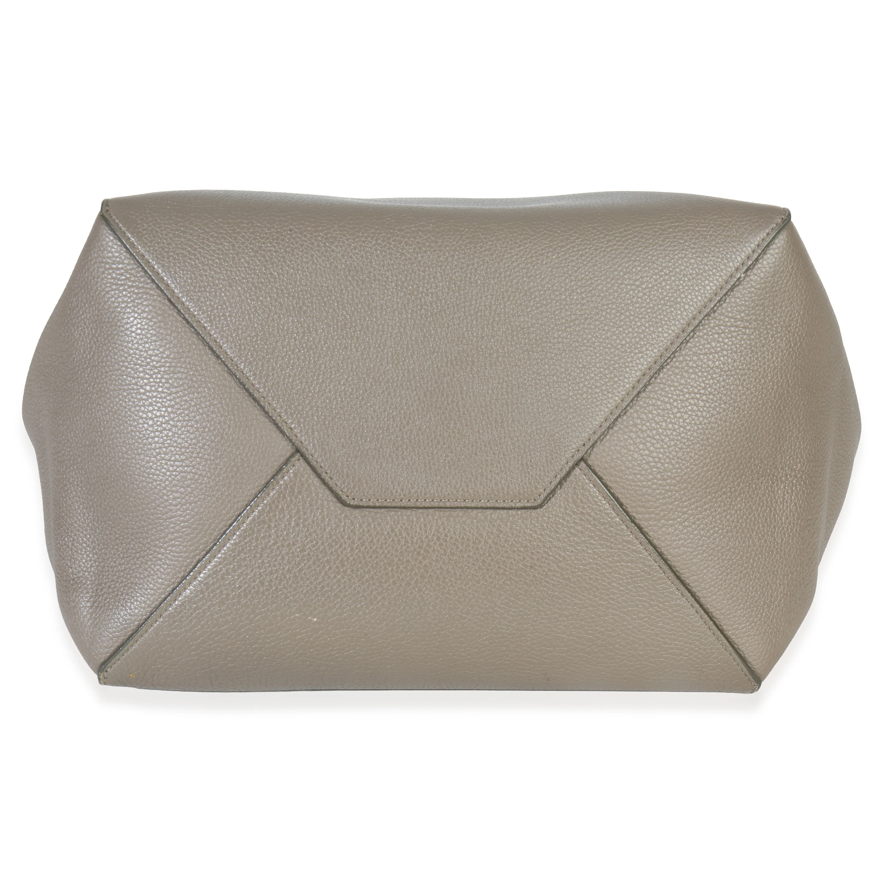 Taupe Soft Grained Calfskin Small Belt Cabas Phantom Tote - Image 5