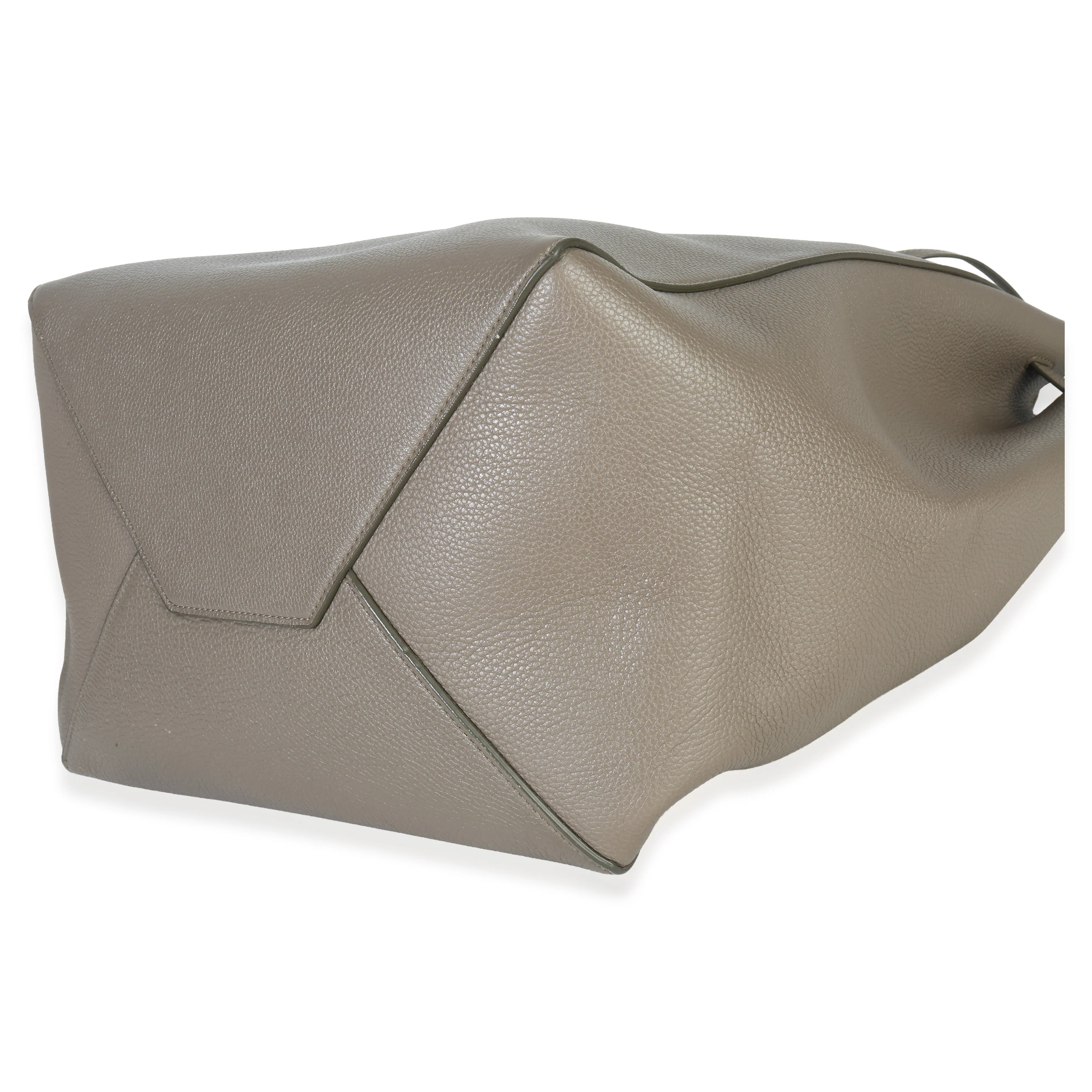 Taupe Soft Grained Calfskin Small Belt Cabas Phantom Tote - Image 7