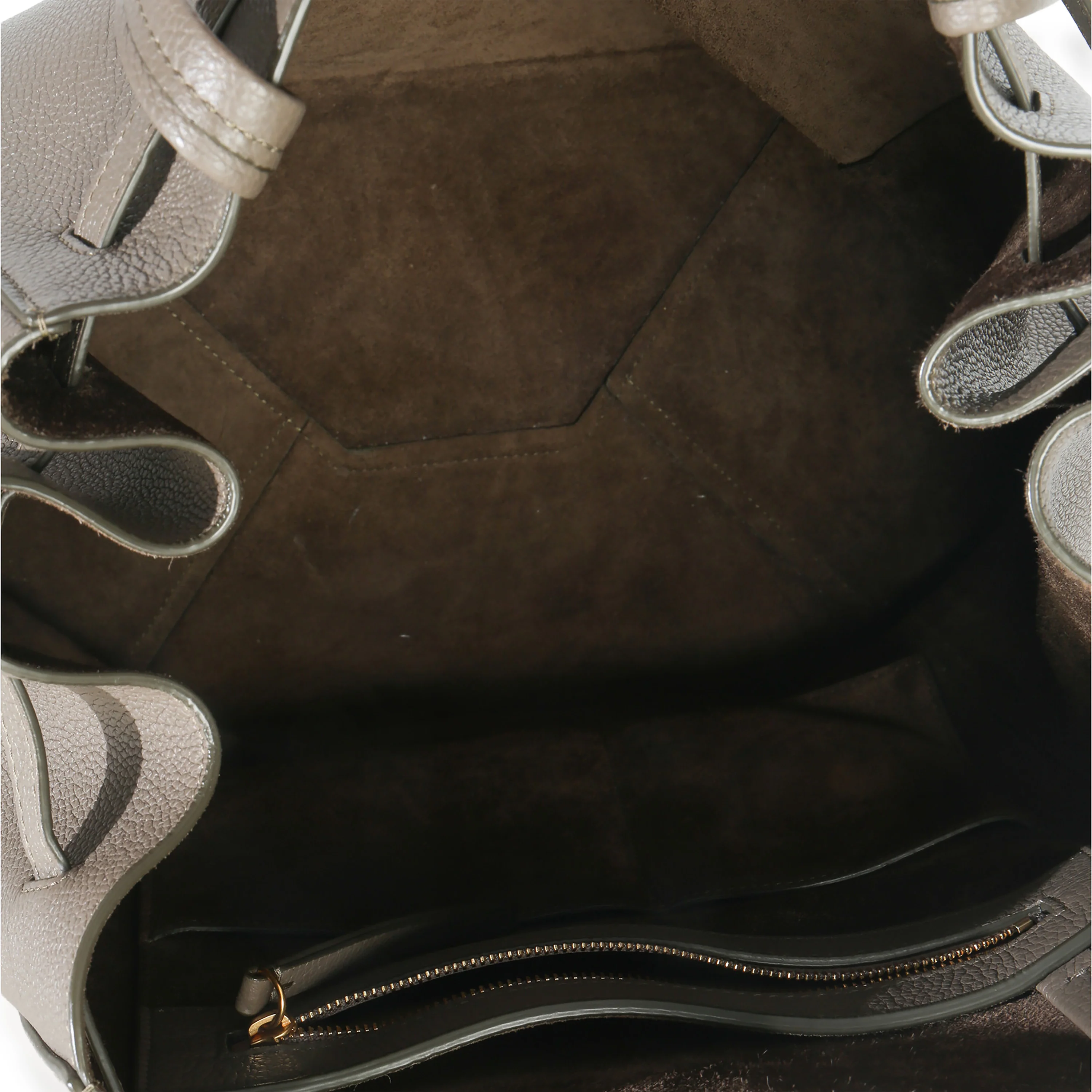 Taupe Soft Grained Calfskin Small Belt Cabas Phantom Tote - Image 8