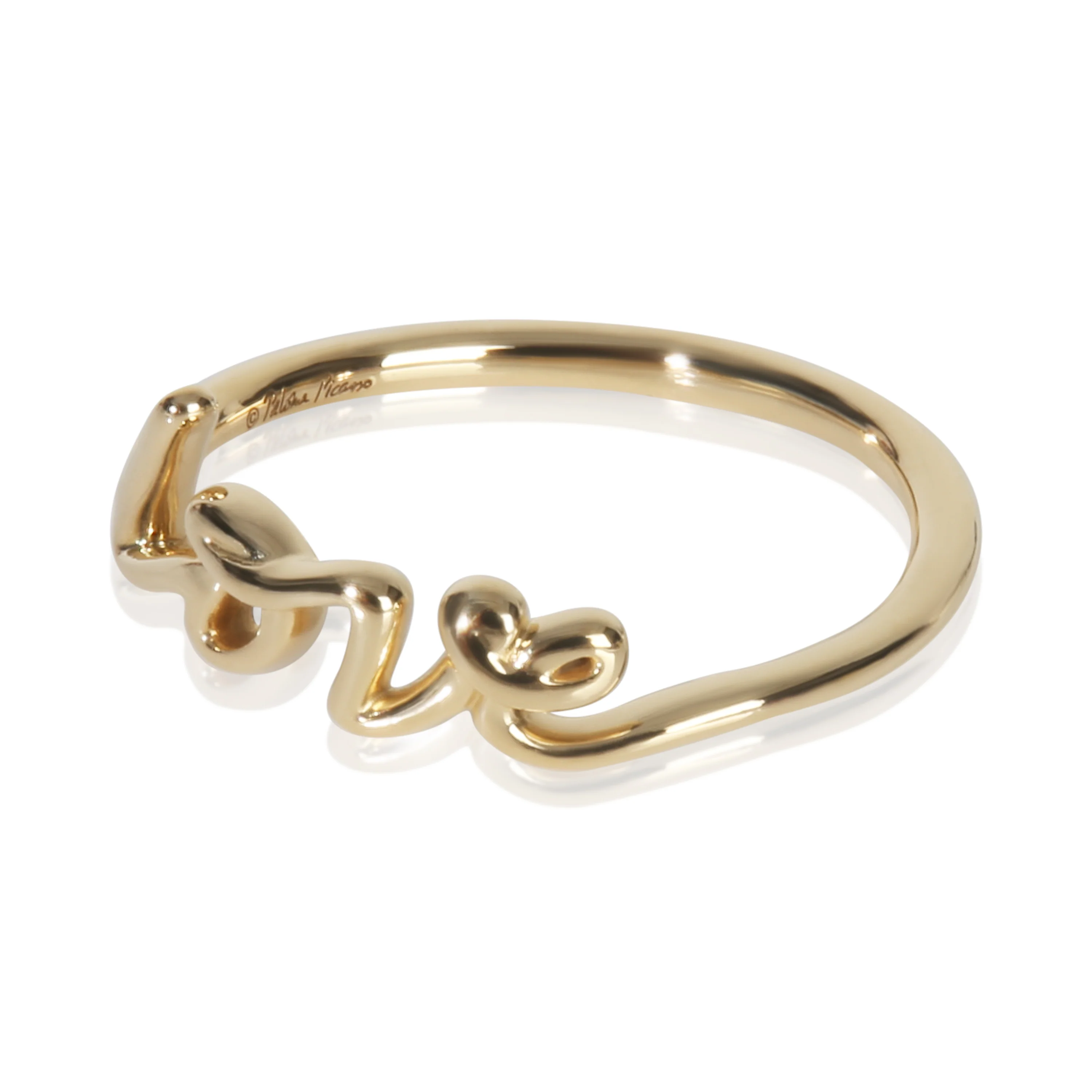 Yellow Gold  Paloma Picasso Mini Grafitti Love Ring - Image 2