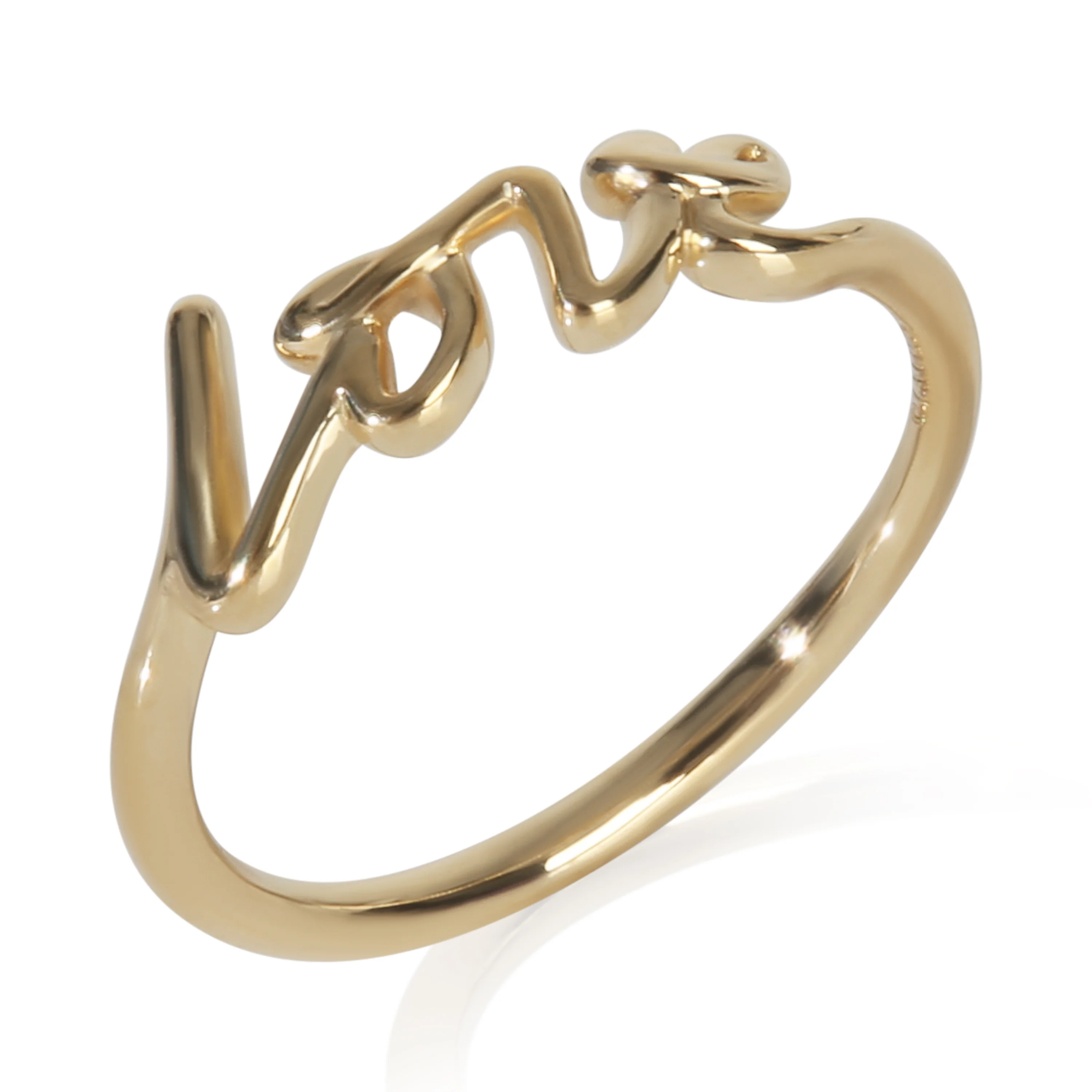 Yellow Gold  Paloma Picasso Mini Grafitti Love Ring - Image 4