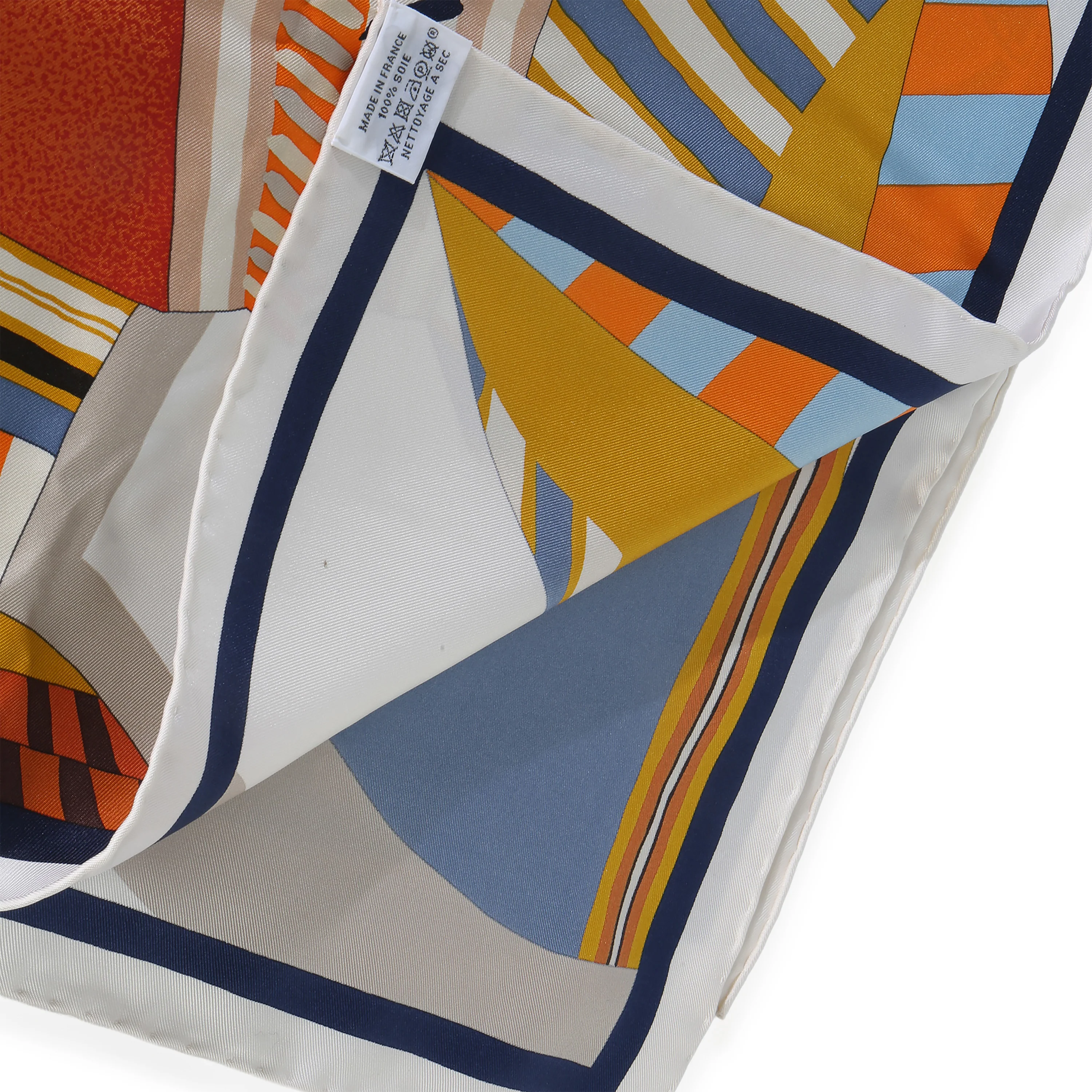 Bleu Tabac Grenadine Silk La Selle Imaginaire Scarf 90 - Image 3