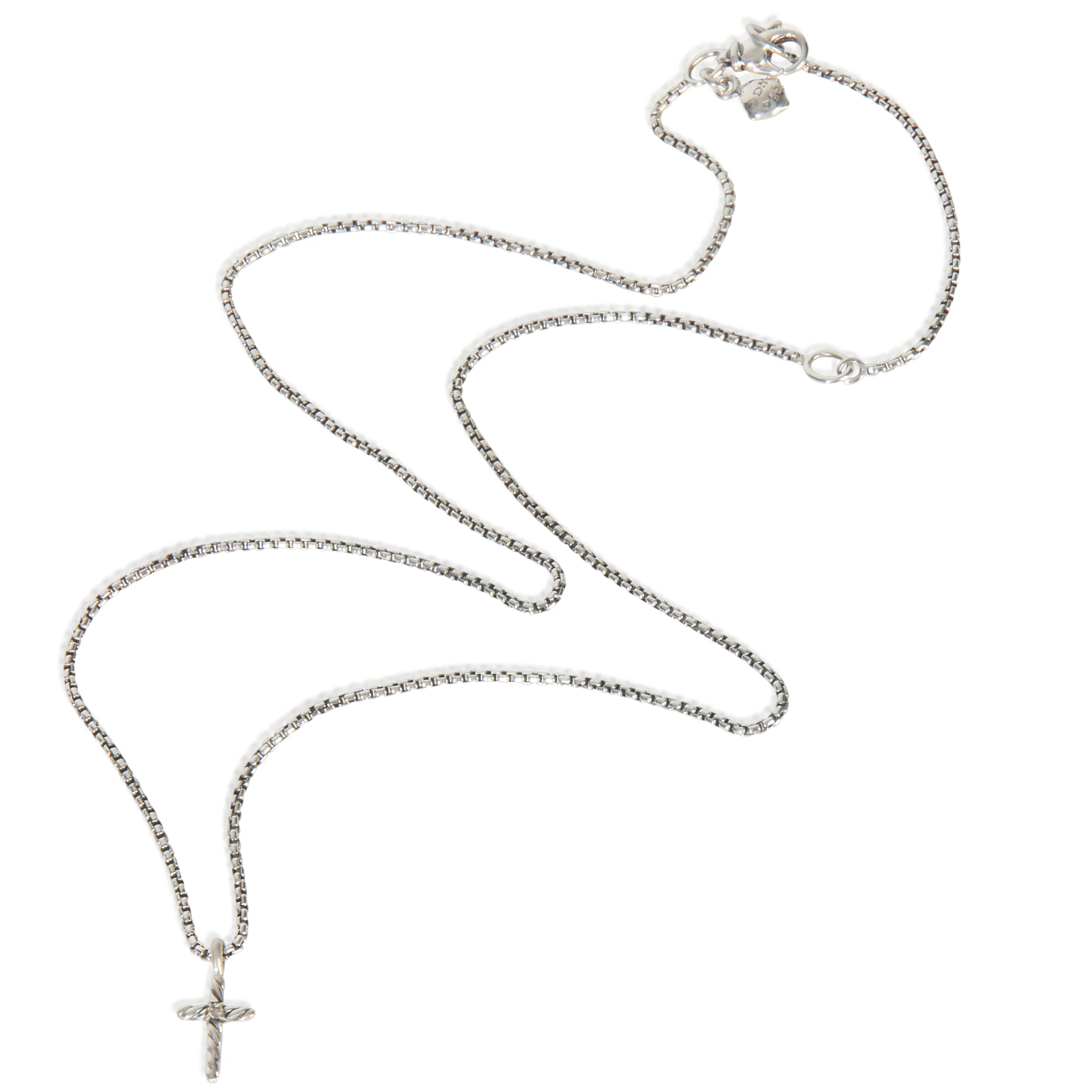 Sterling Silver Diamond Cable Classics Cross Pendant - Image 3