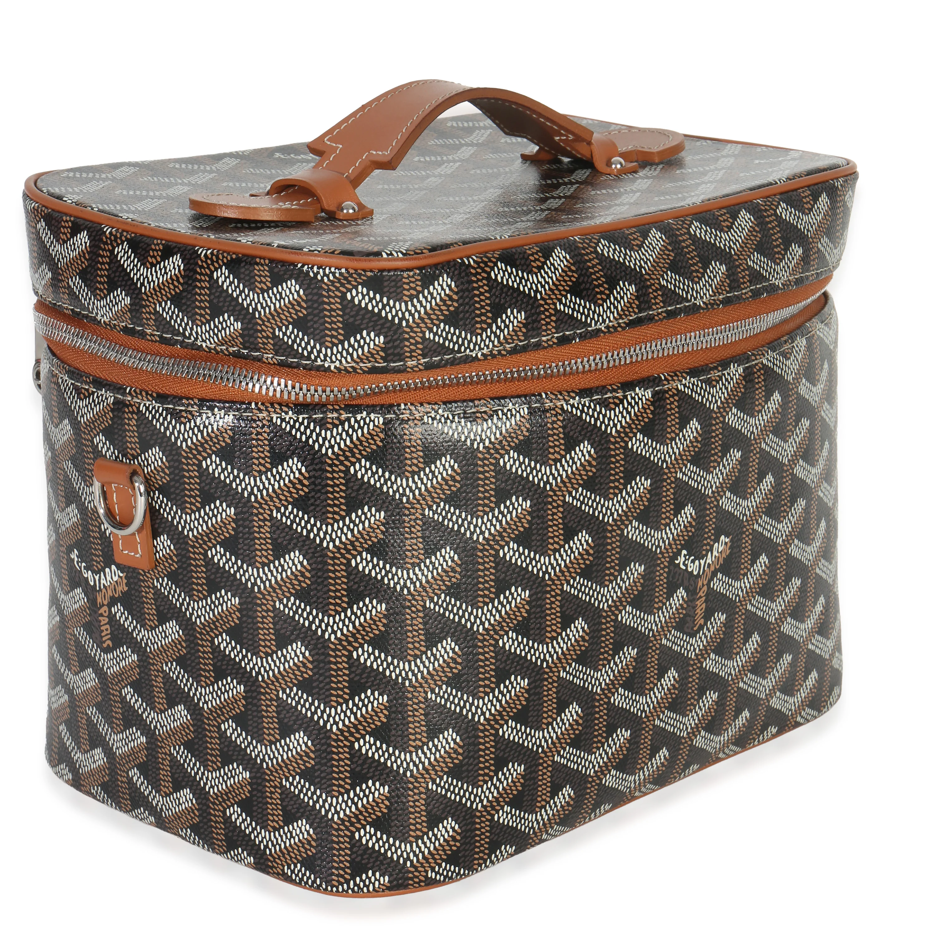 Gold Black Goyardine Canvas Muse Vanity Case - Image 2