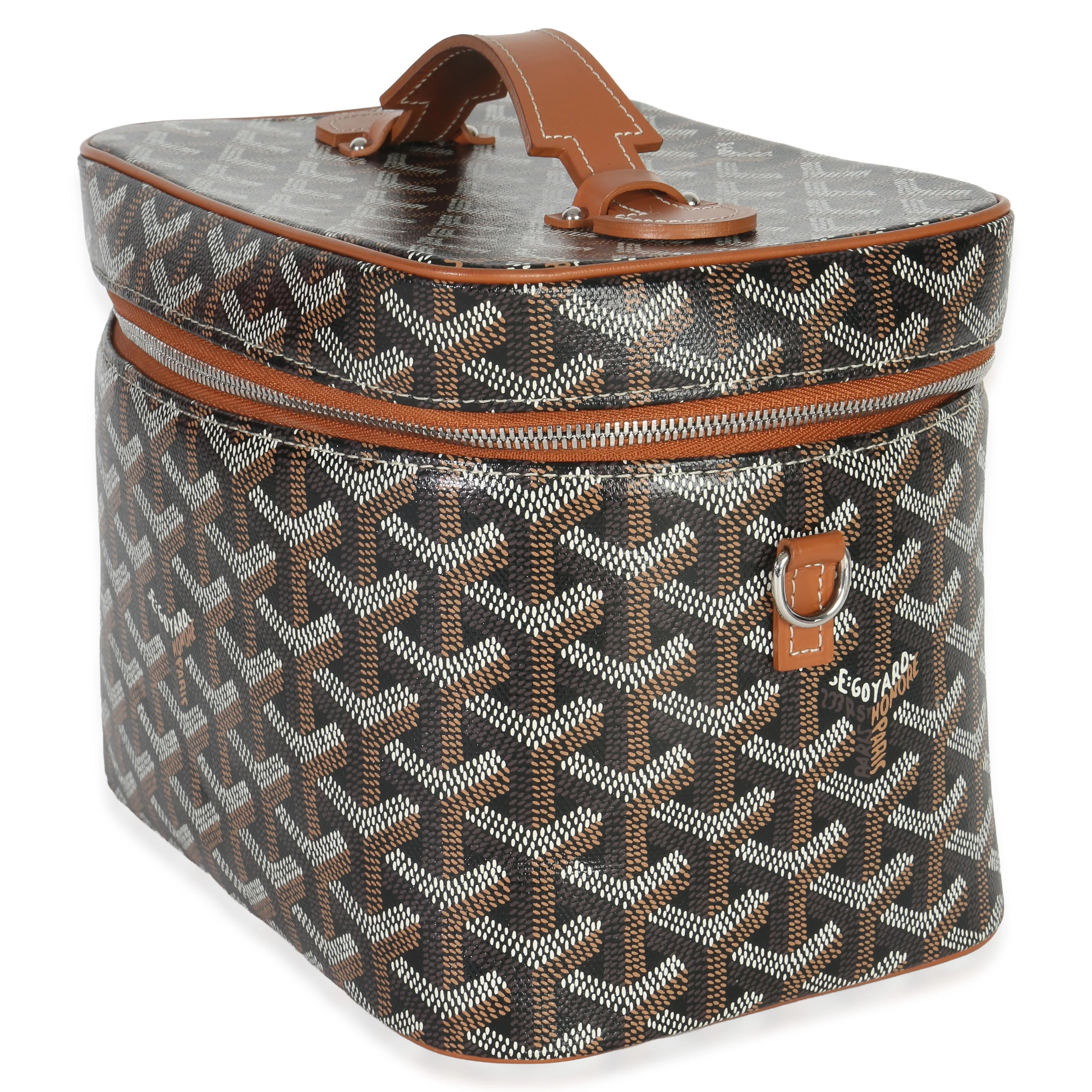 Gold Black Goyardine Canvas Muse Vanity Case - Image 3