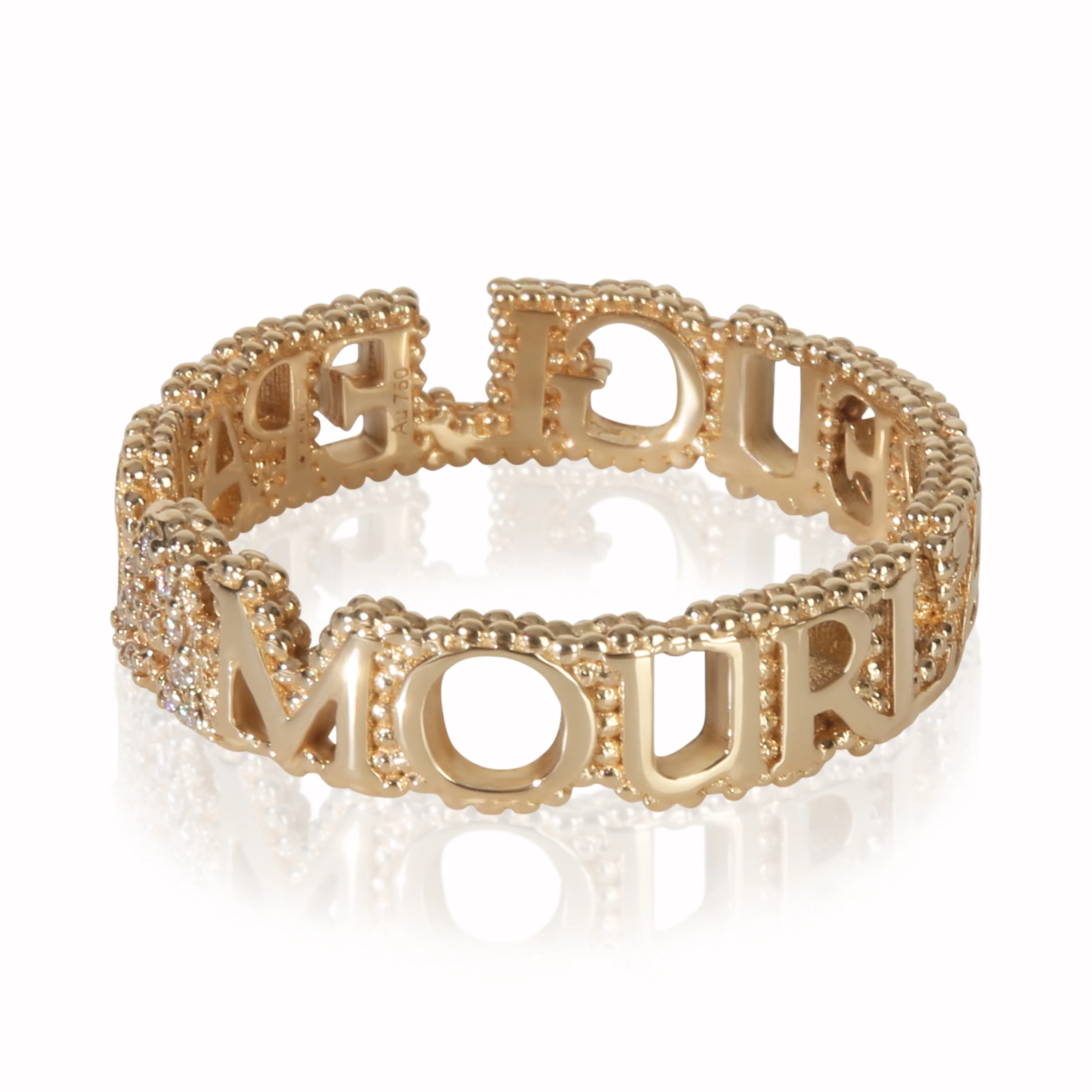 Yellow Gold Diamond LAveugle Par Amour Ring - Image 2