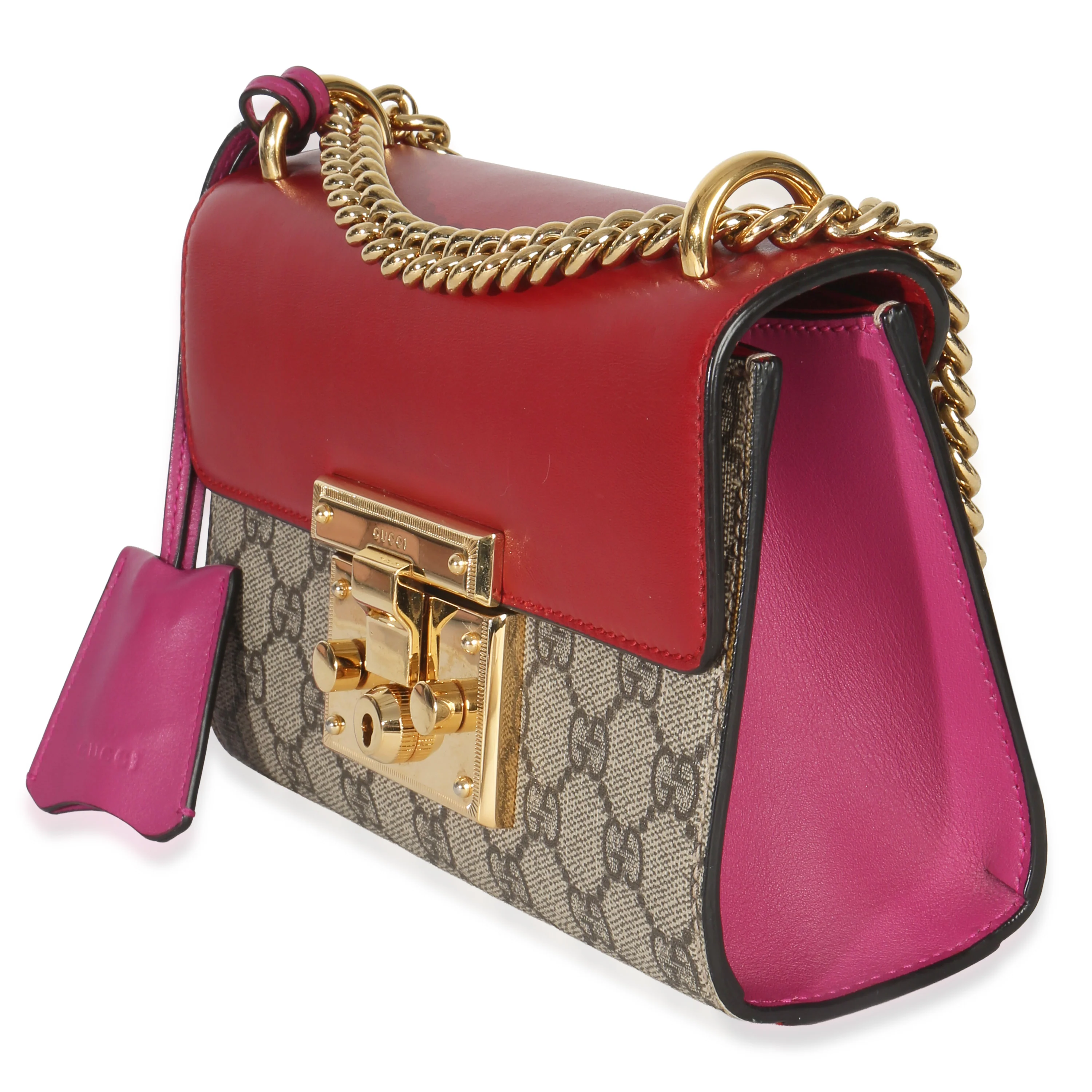 Red GG Supreme Canvas Small Padlock Shoulder Bag - Image 3