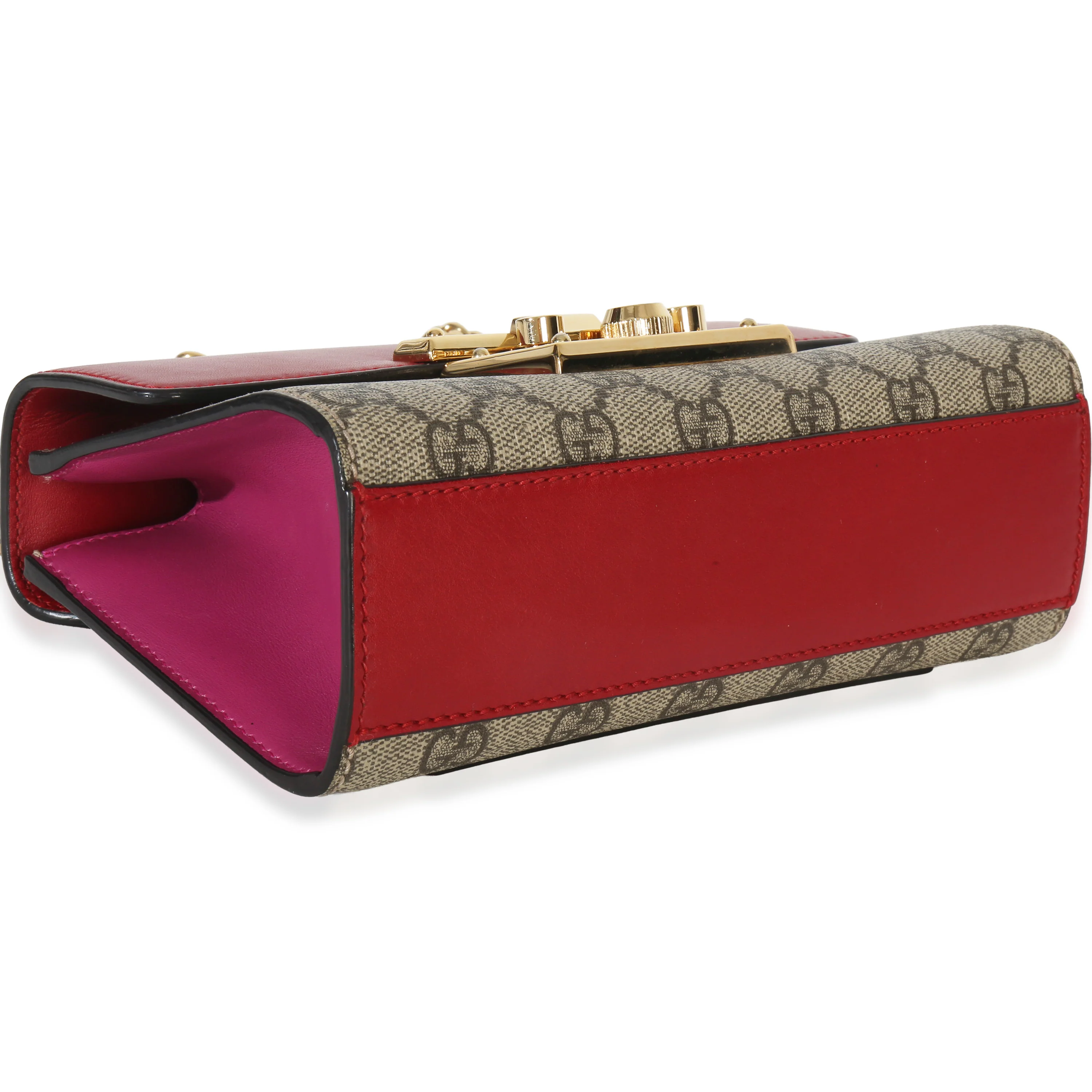 Red GG Supreme Canvas Small Padlock Shoulder Bag - Image 6