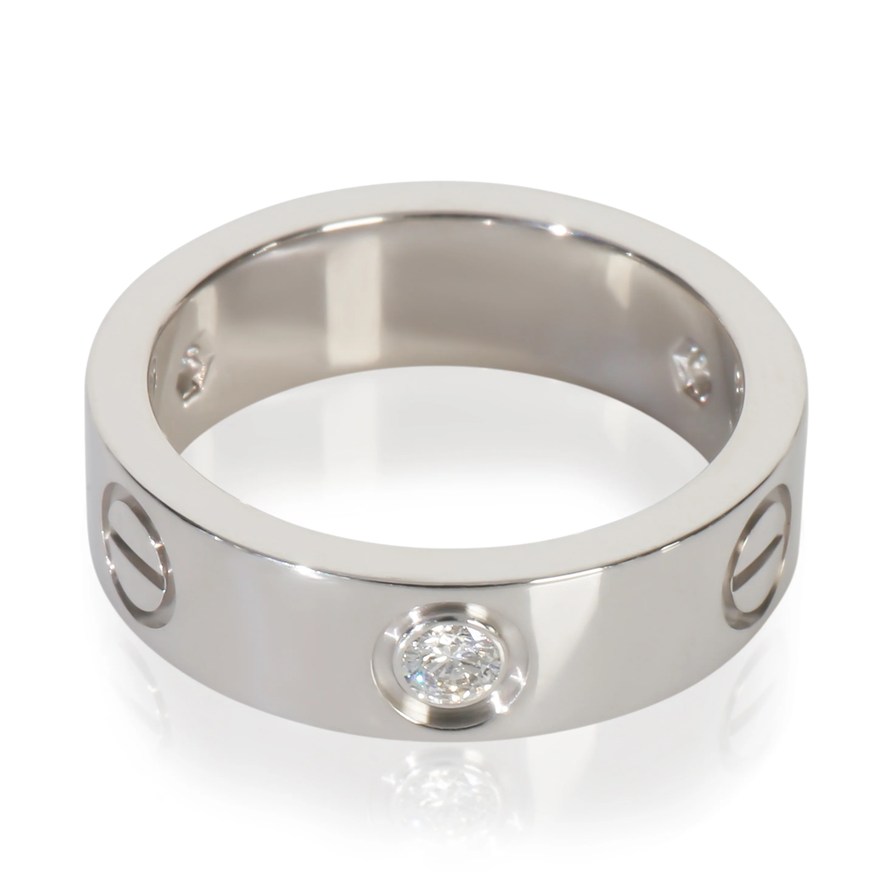 White Gold Diamond Love Ring - Image 3