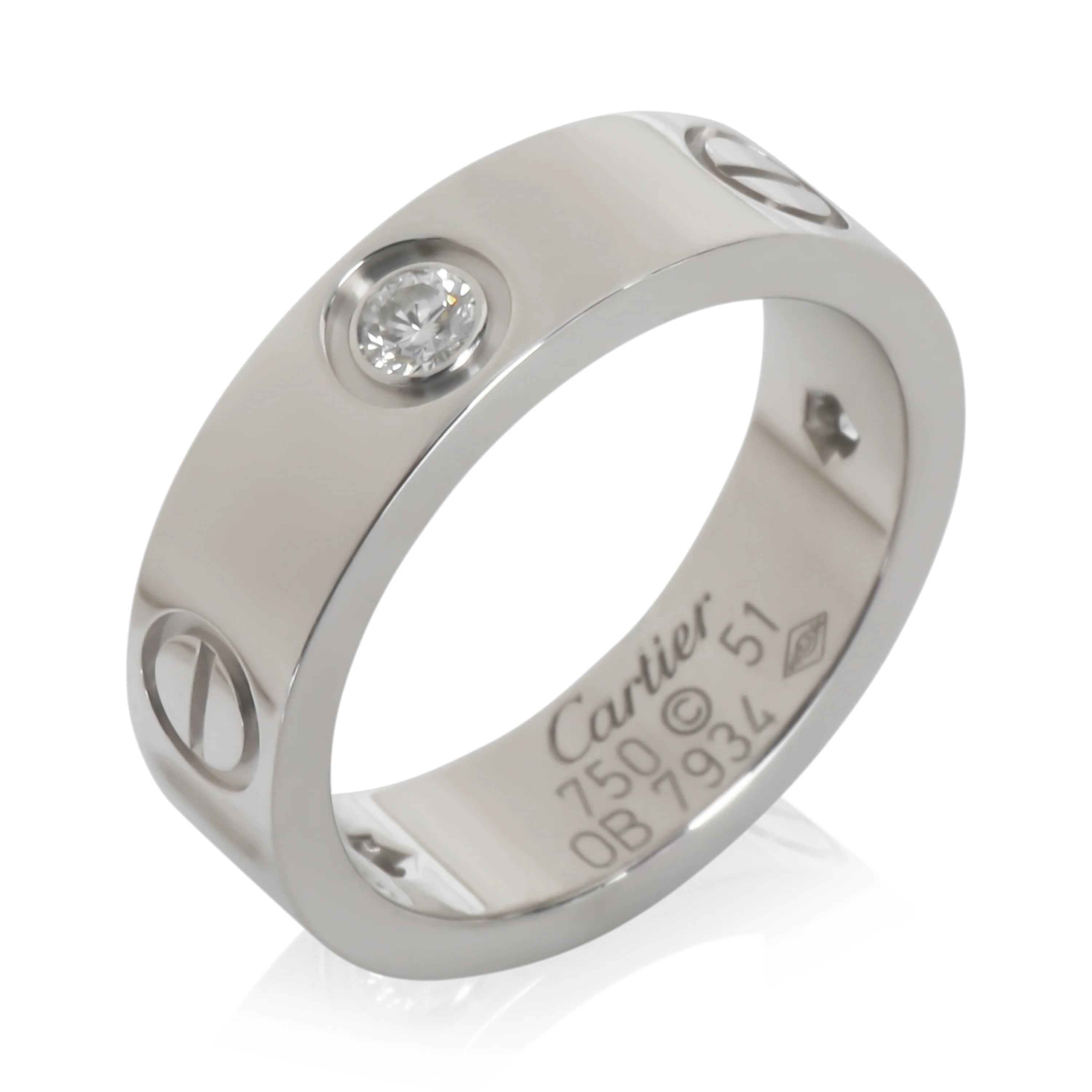 White Gold Diamond Love Ring - Image 4