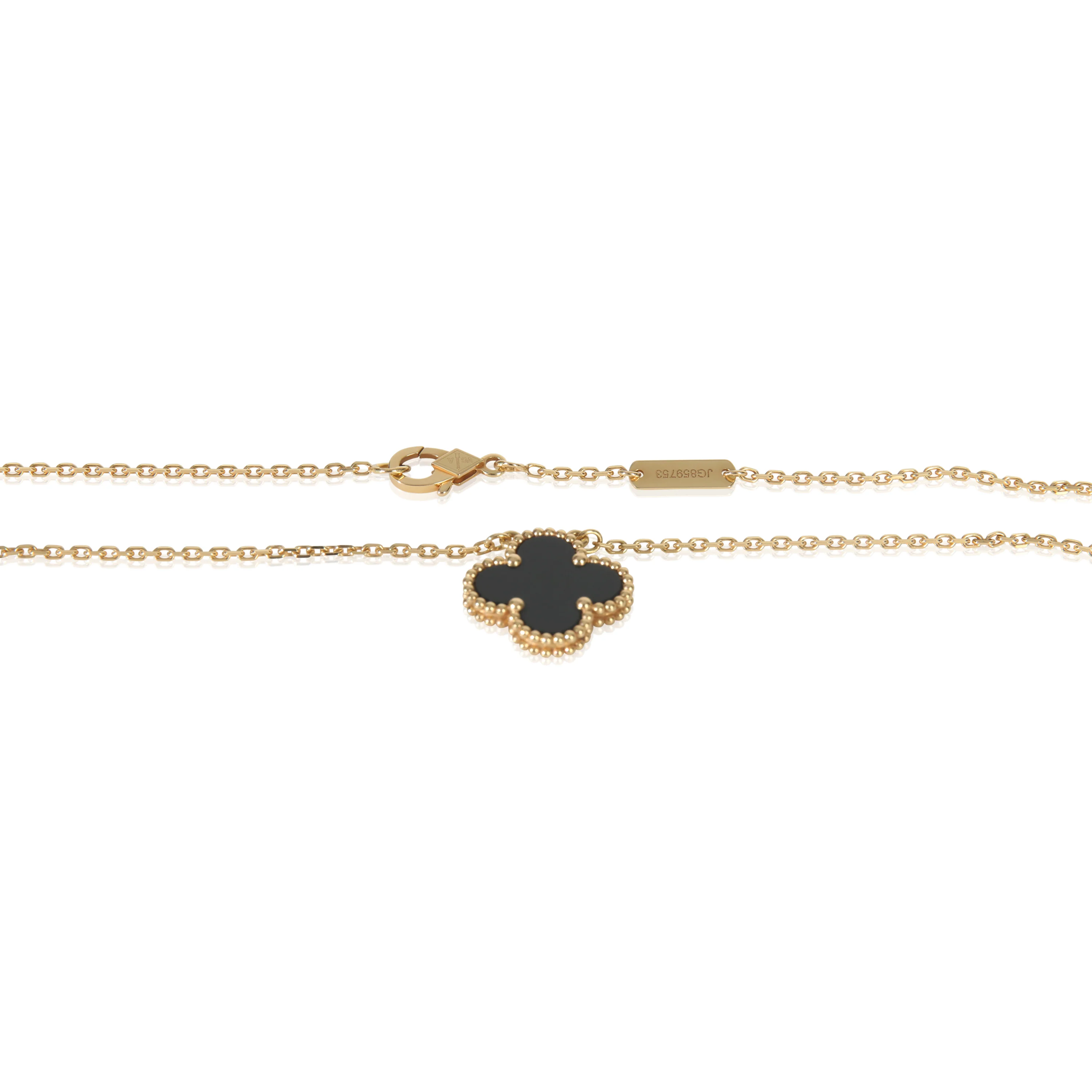 Yellow Gold Onyx Vintage Alhambra Pendant - Image 2