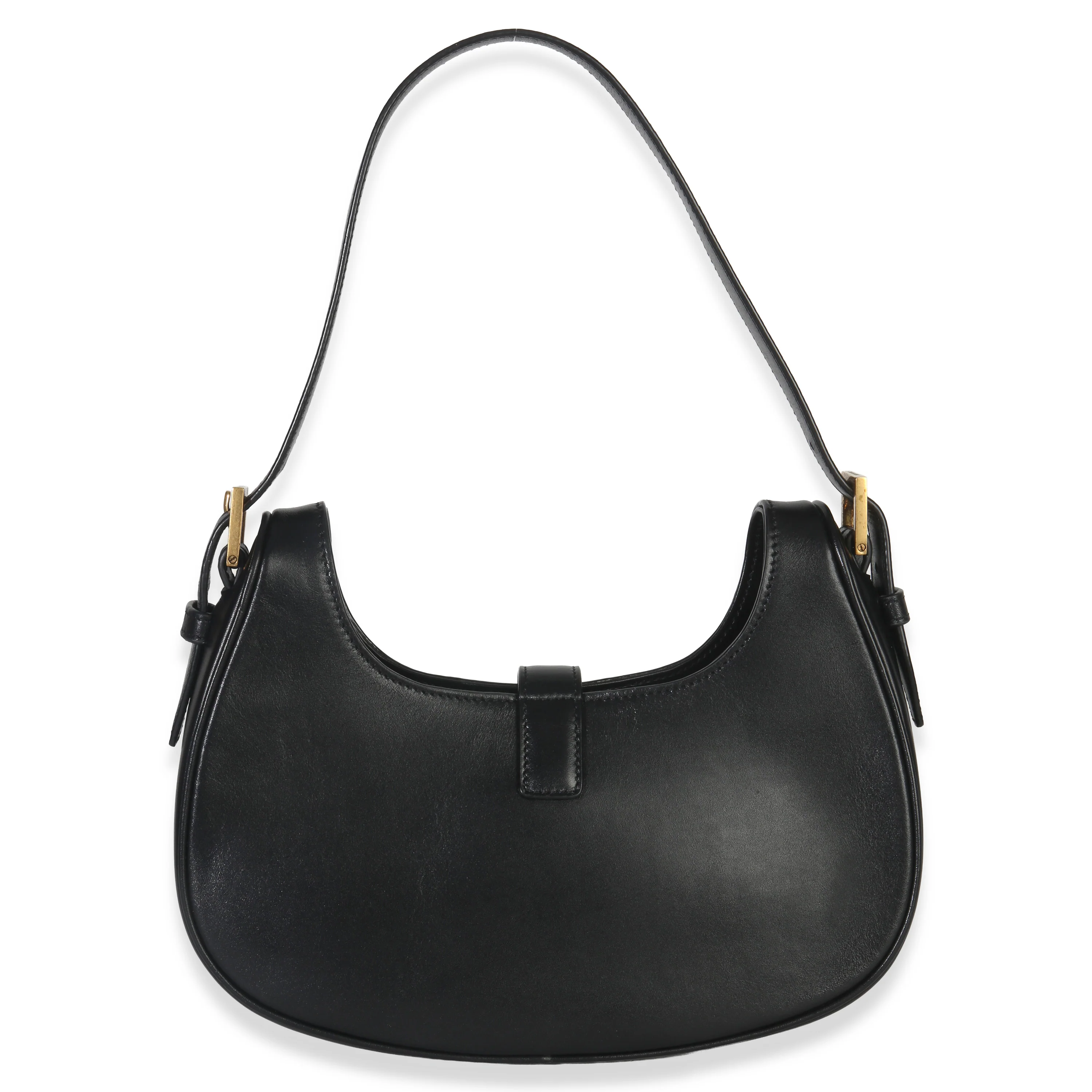 Black Smooth Calfskin Le Fermoir Hobo - Image 4