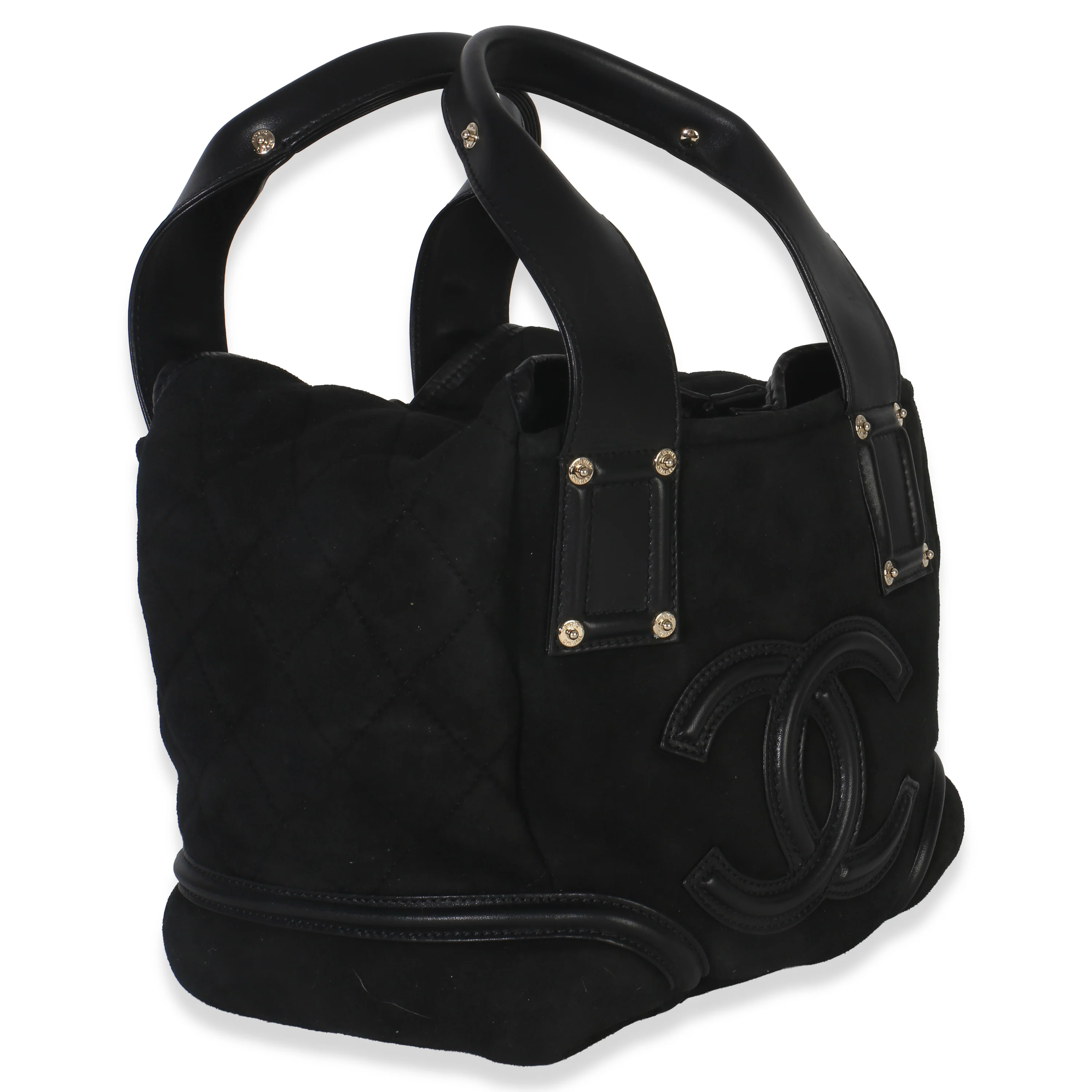 Vintage Black Suede Sparkle Winter Tote - Image 3