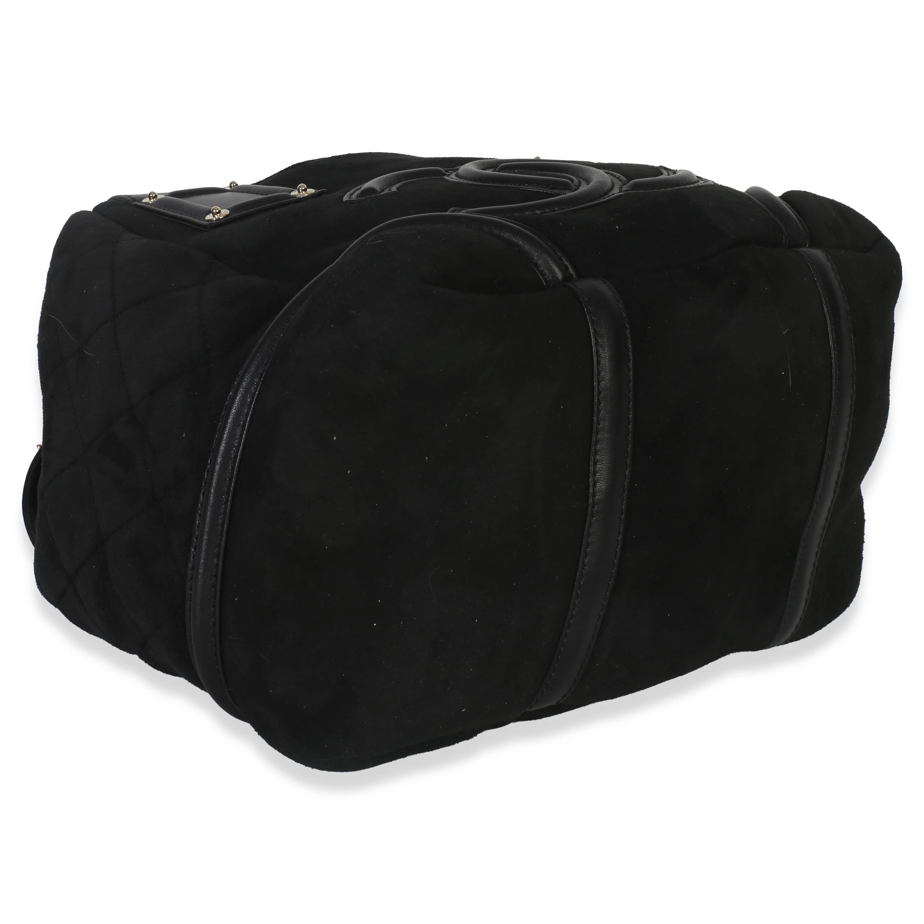 Vintage Black Suede Sparkle Winter Tote - Image 6