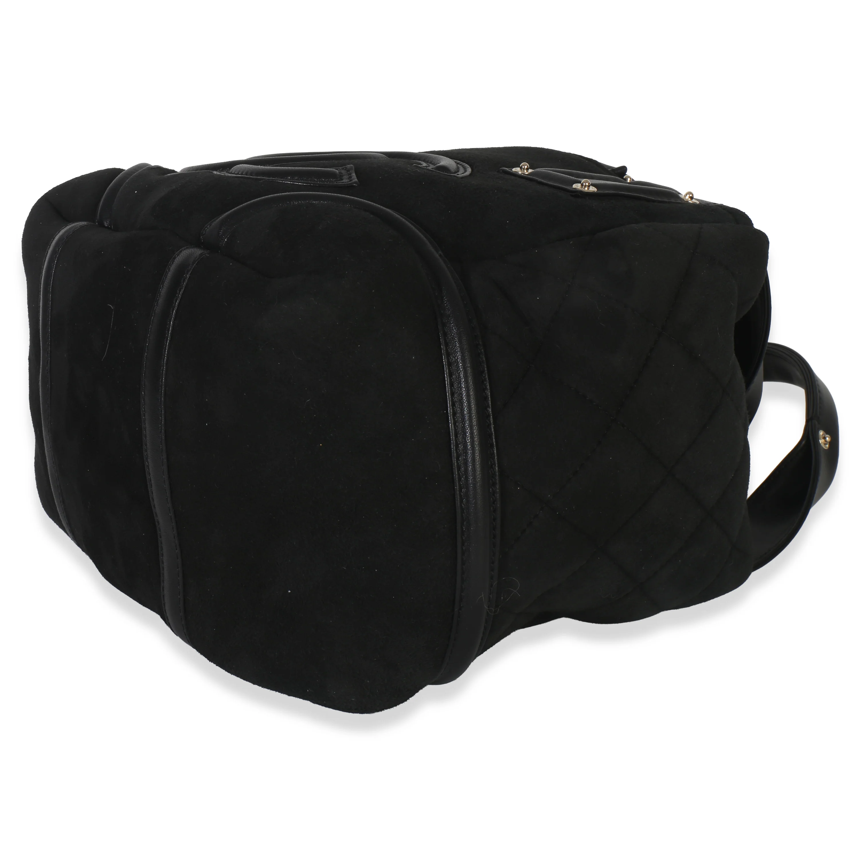 Vintage Black Suede Sparkle Winter Tote - Image 7