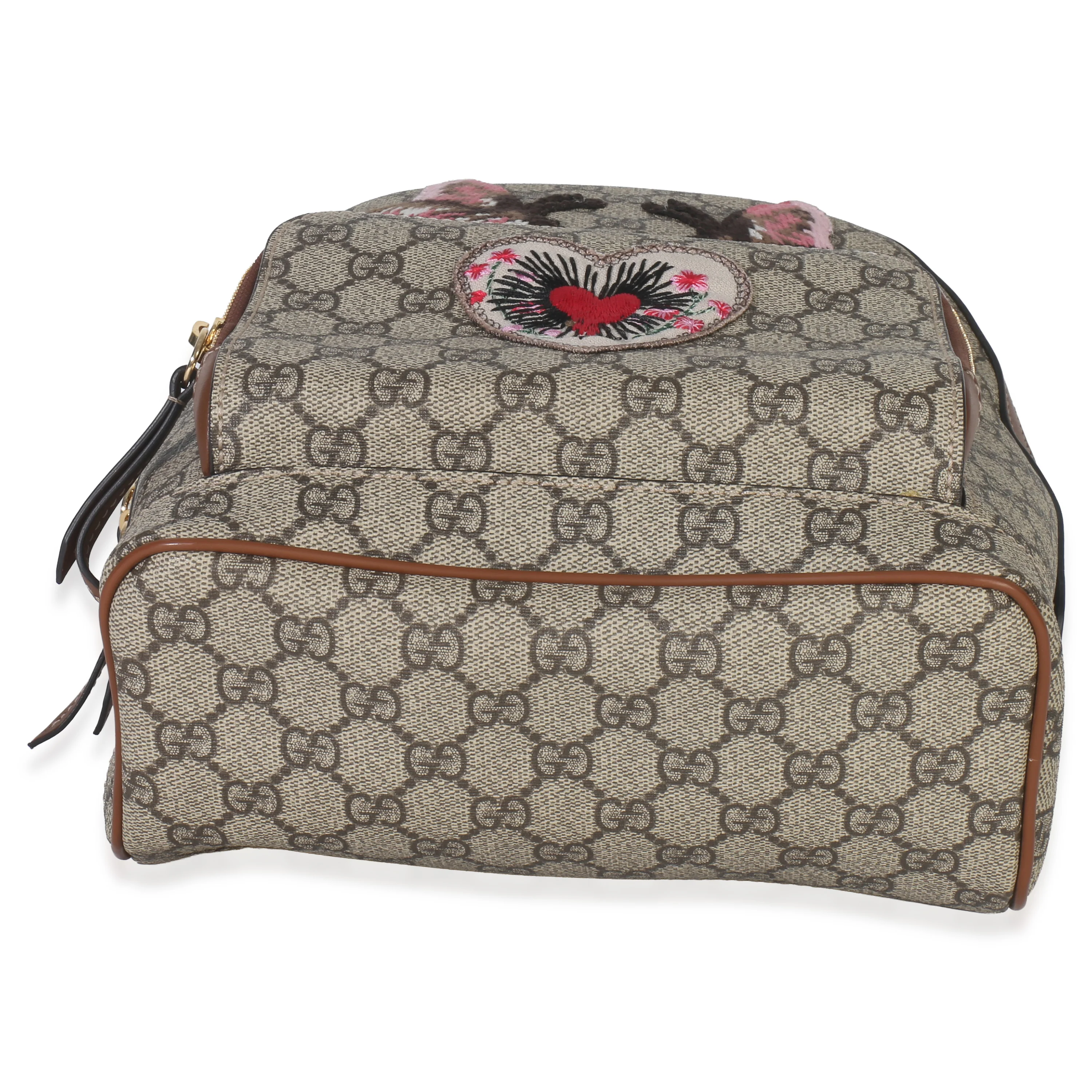 Beige GG Supreme Canvas Web Butterfly Embroidered Small Day Backpack - Image 5