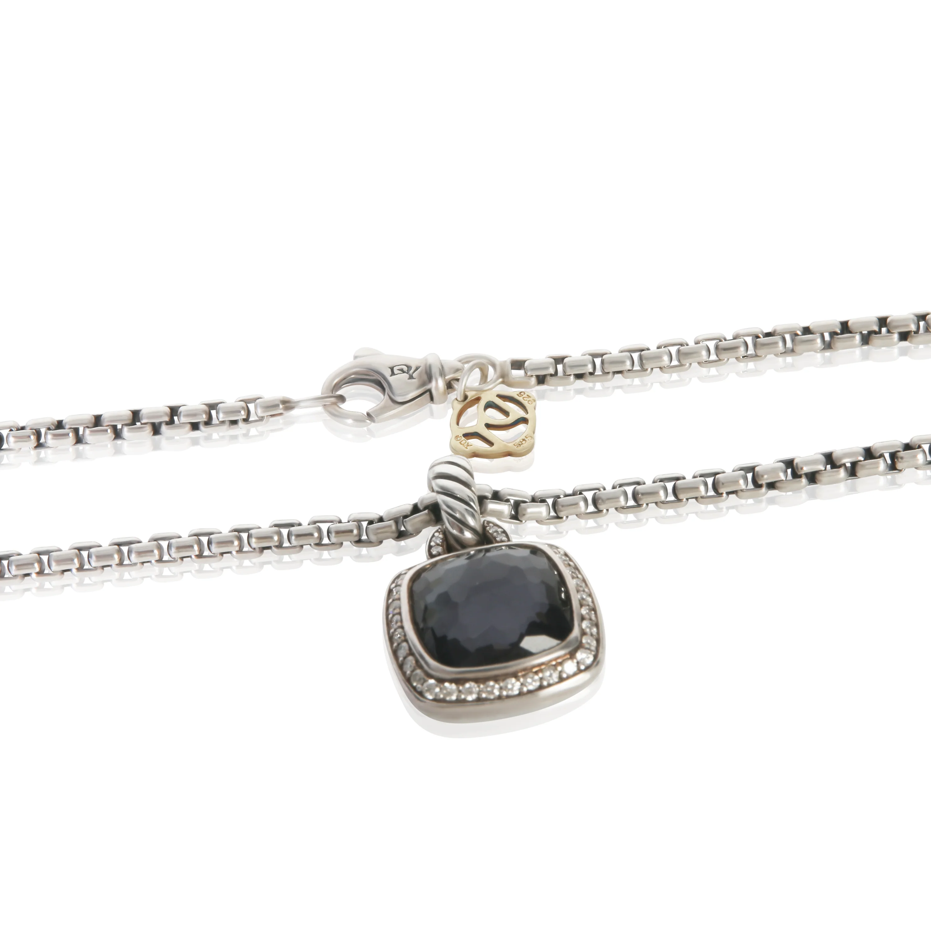 Sterling Silver Diamond & Black Orchid Albion Pendant - Image 2