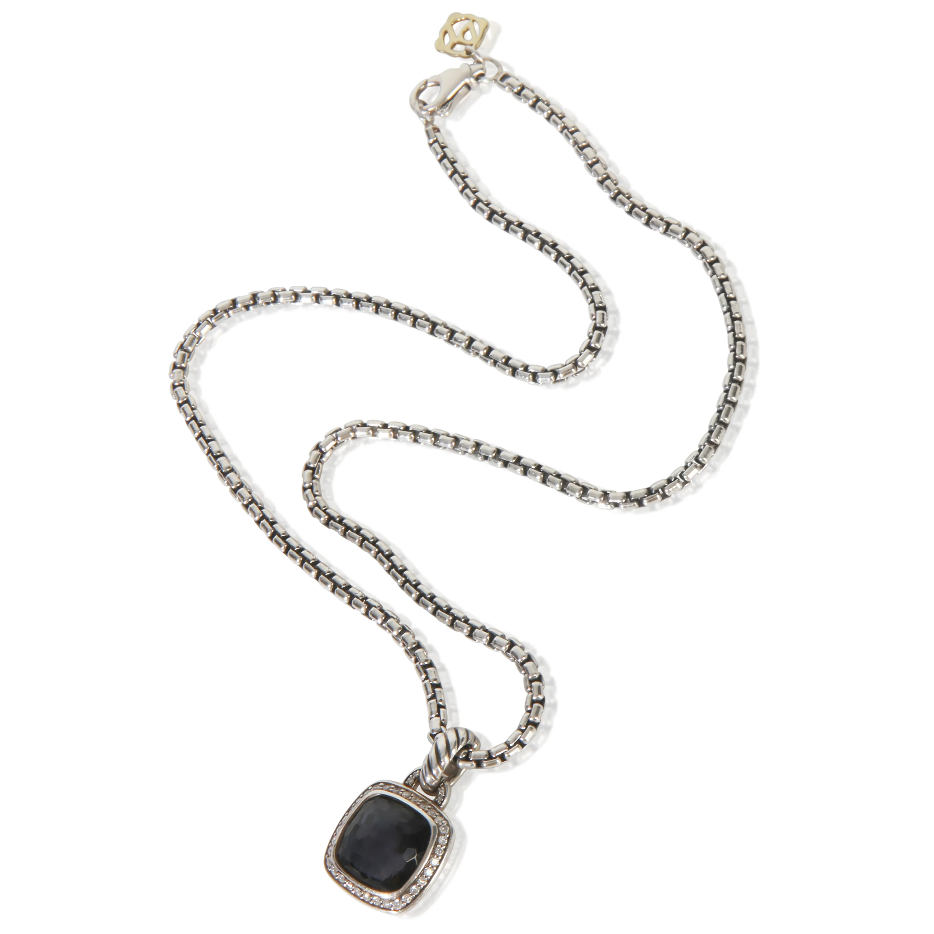 Sterling Silver Diamond & Black Orchid Albion Pendant - Image 3