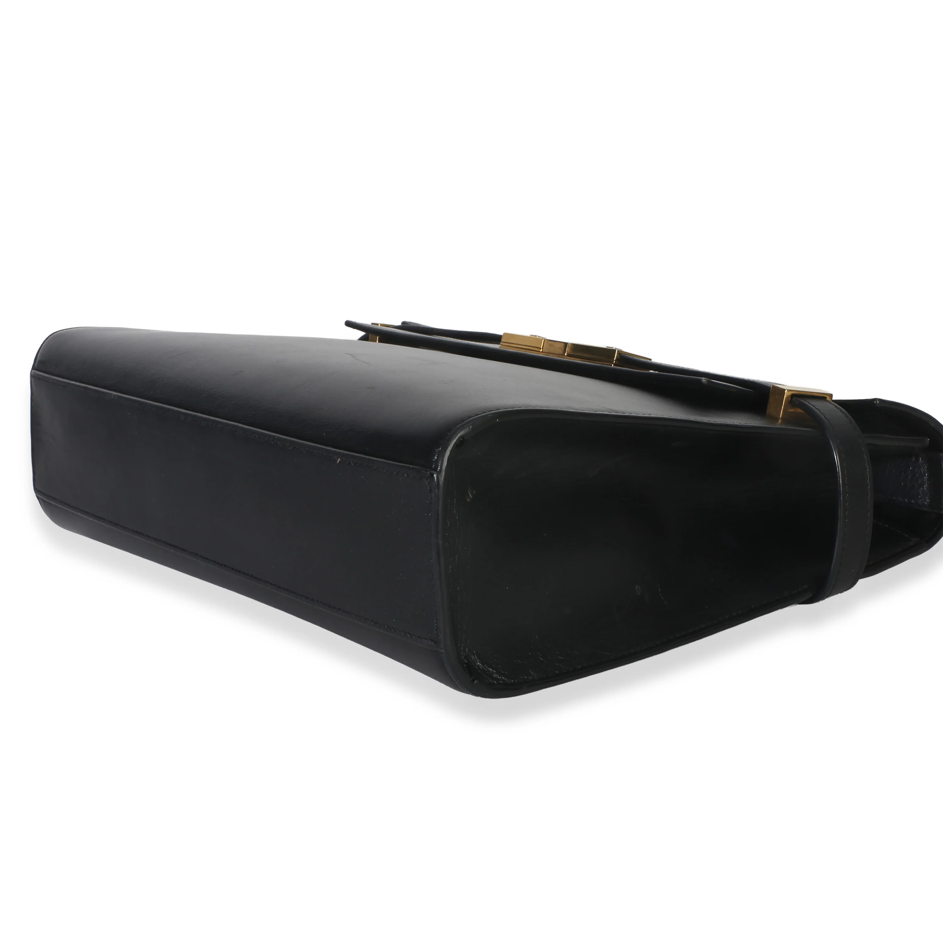 Black Calfskin Medium Manhattan Shoulder Bag - Image 7