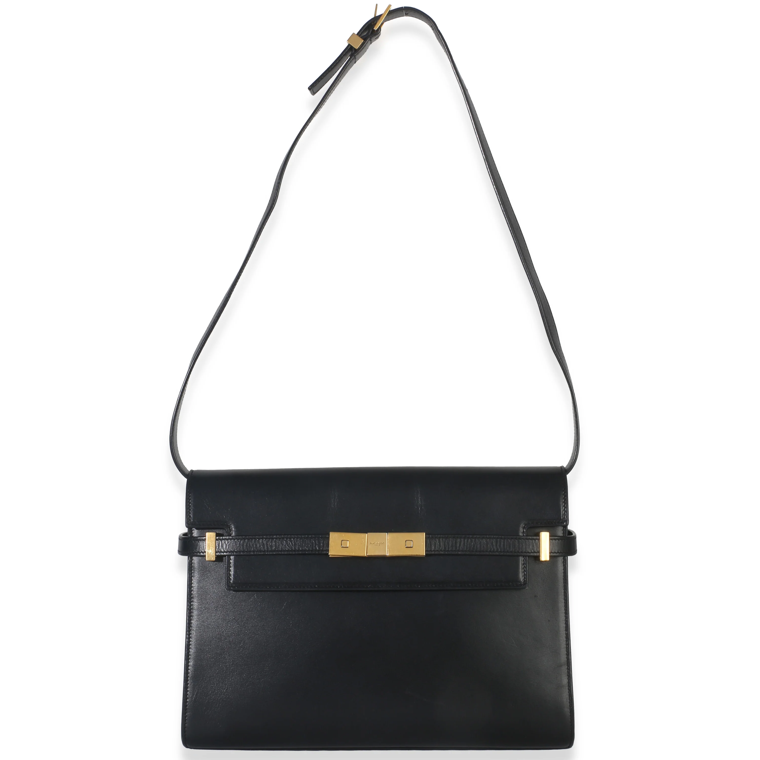 Black Calfskin Medium Manhattan Shoulder Bag - Image 8