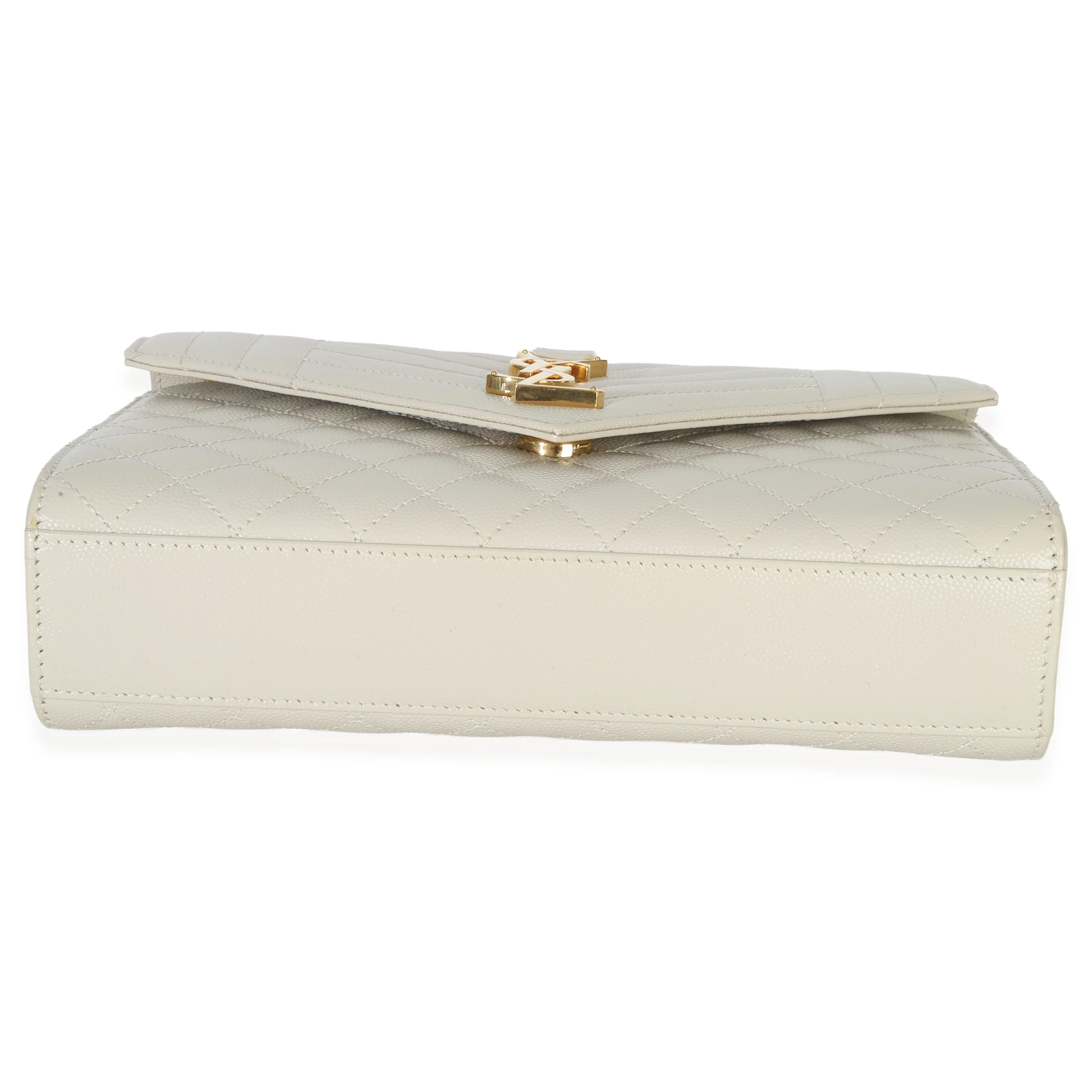 Crema Soft Grain De Poudre Medium Triquilt Monogram Satchel - Image 4