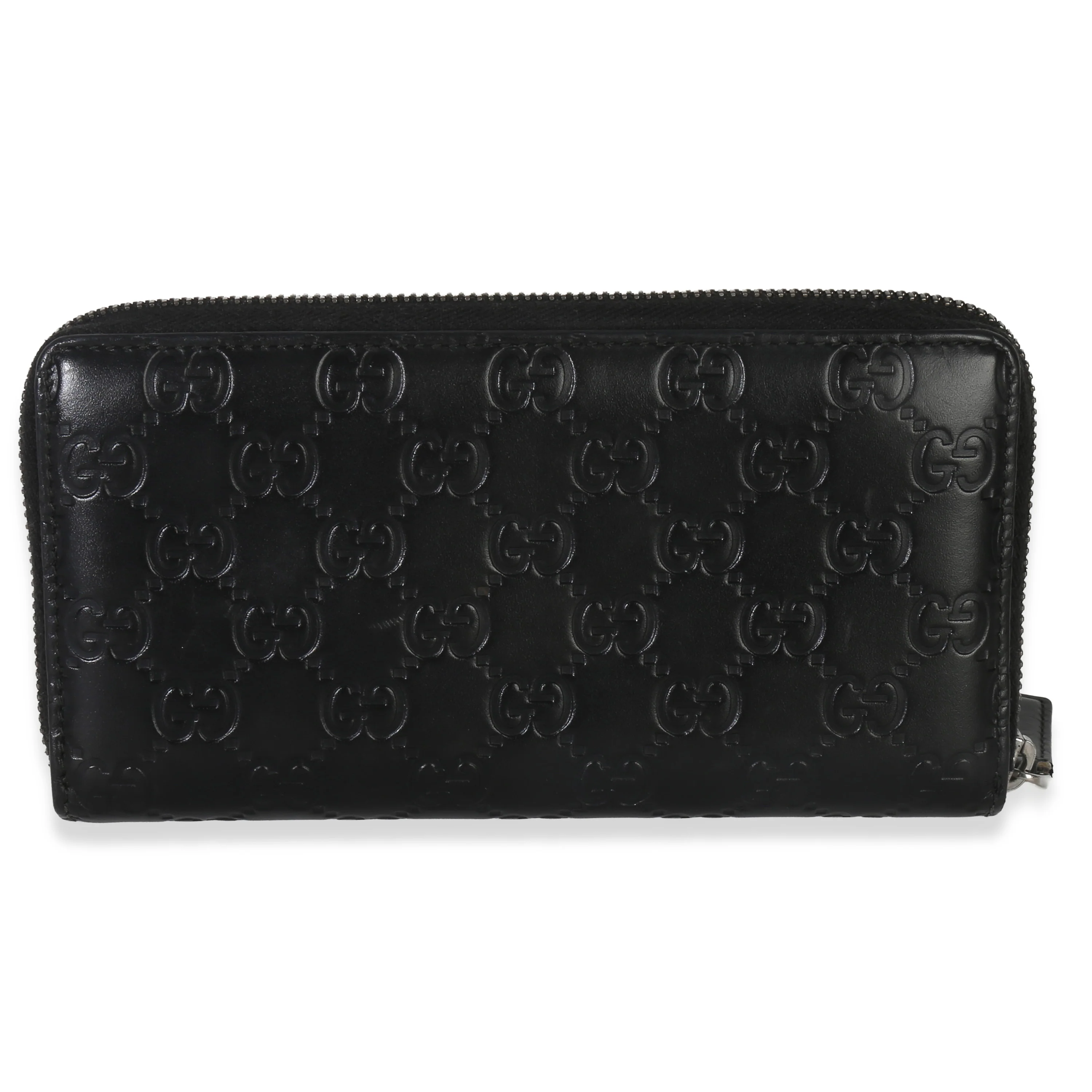 Black Guccissima Signature Zip Around Long Wallet - Image 4