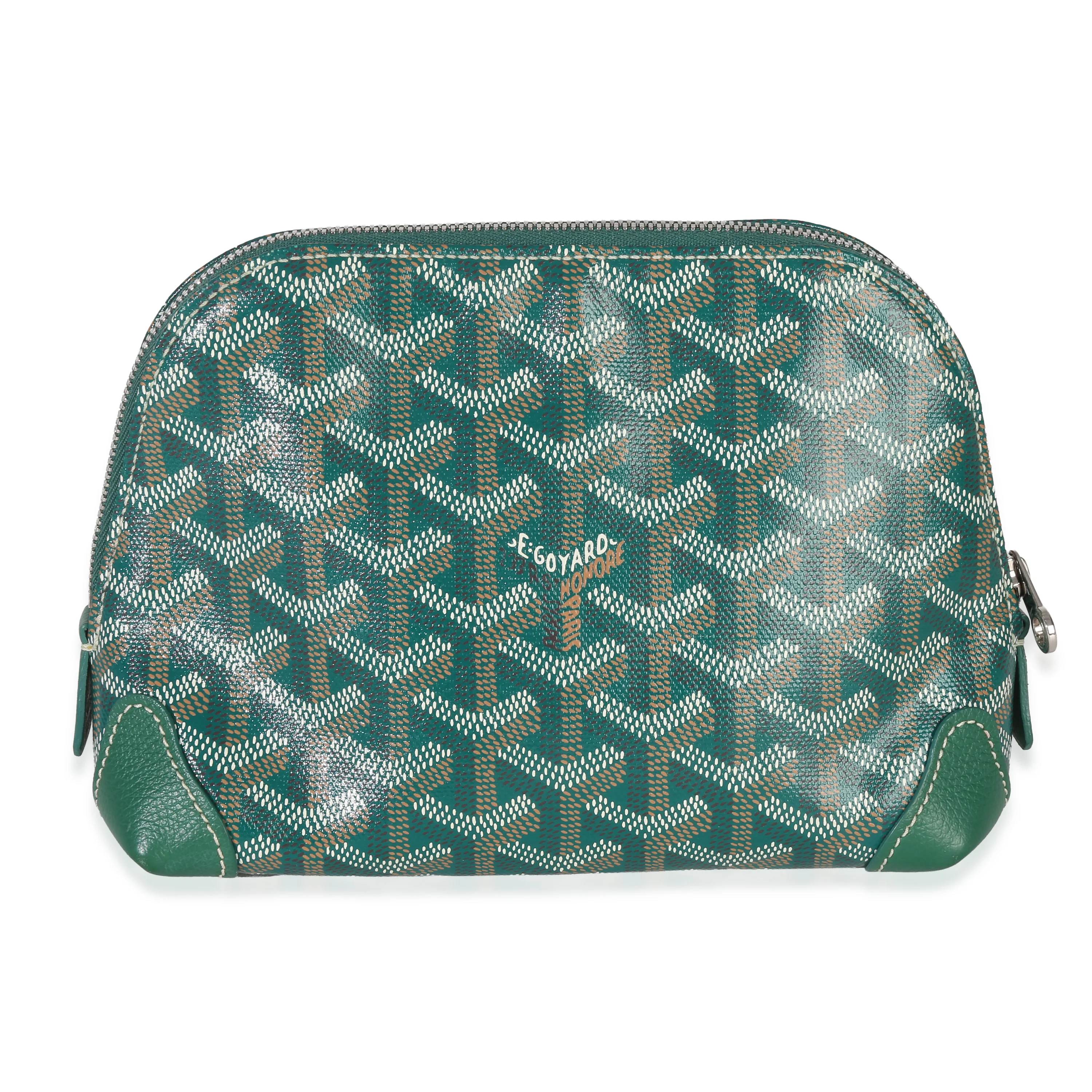 Green Goyardine Vendome Cosmetic Pouch