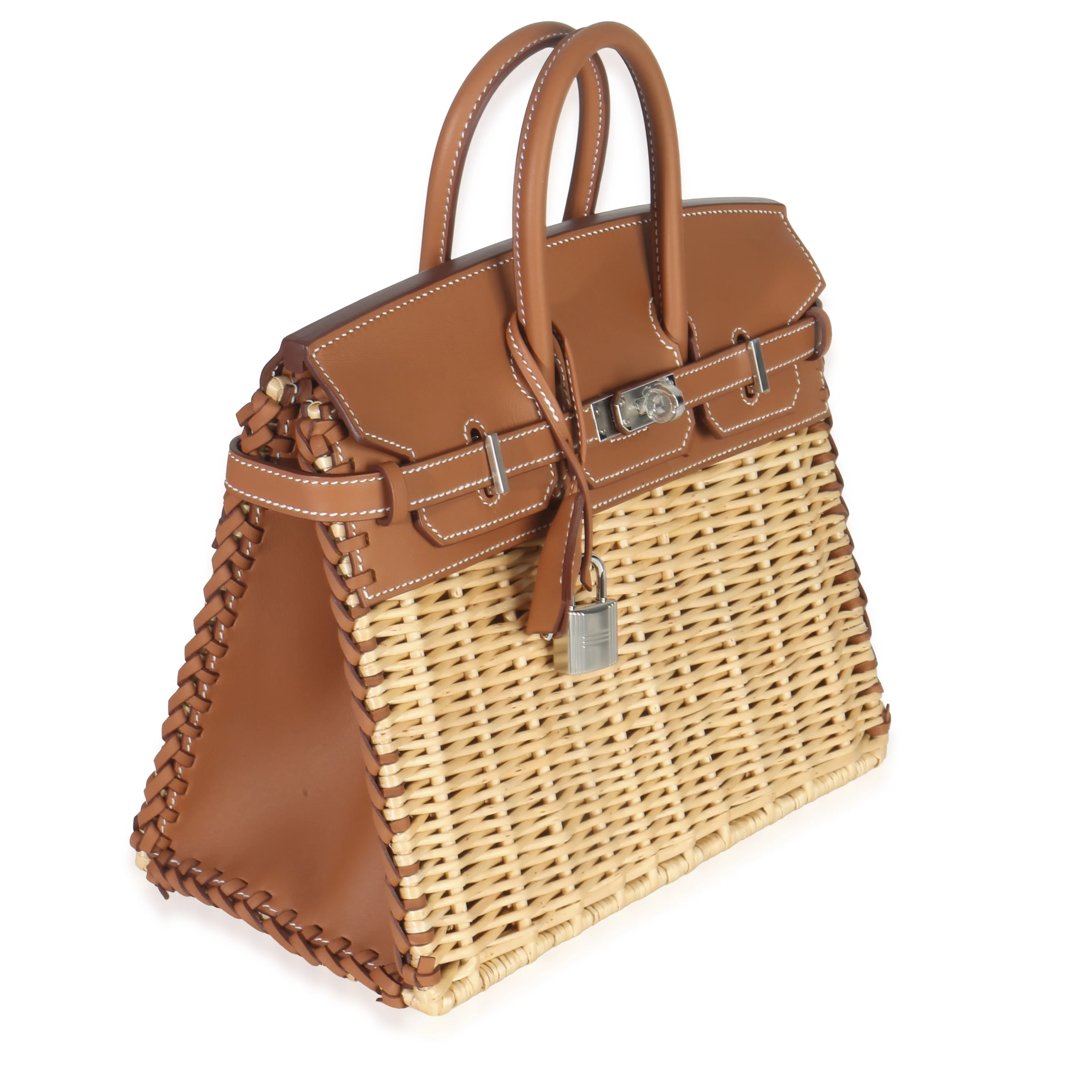Gold Osier Wicker Swift Picnic Birkin 25 PHW - Image 3