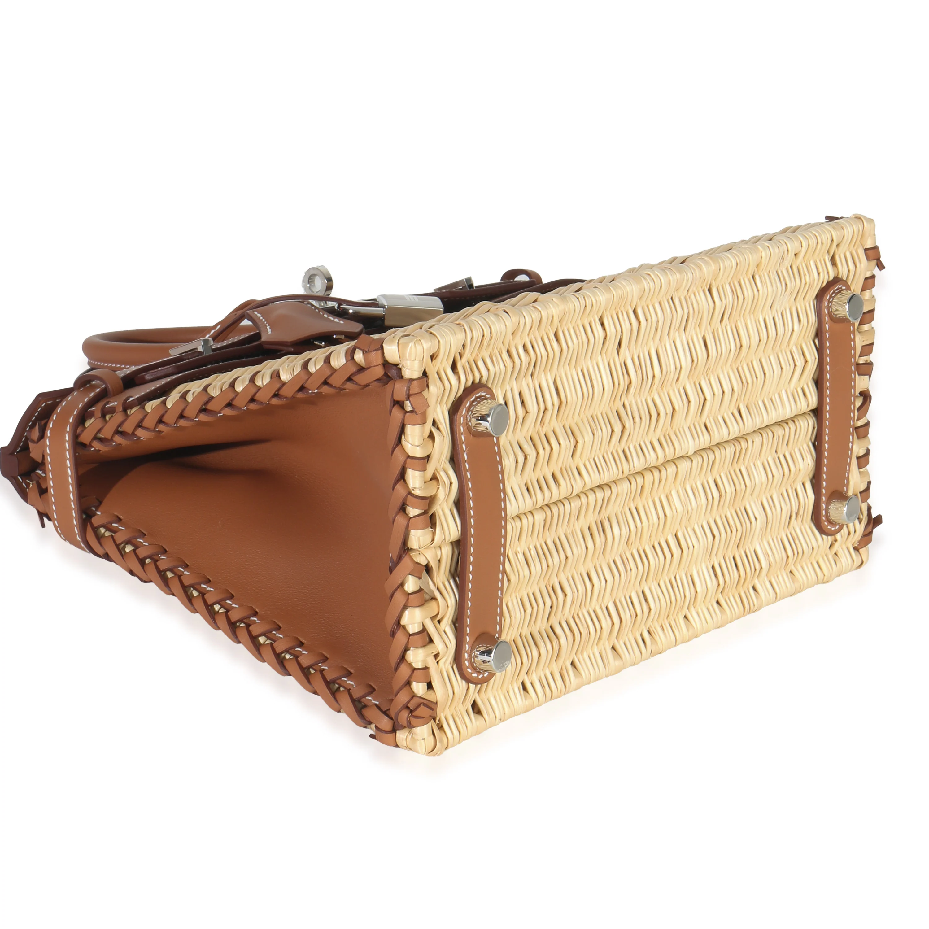 Gold Osier Wicker Swift Picnic Birkin 25 PHW - Image 6