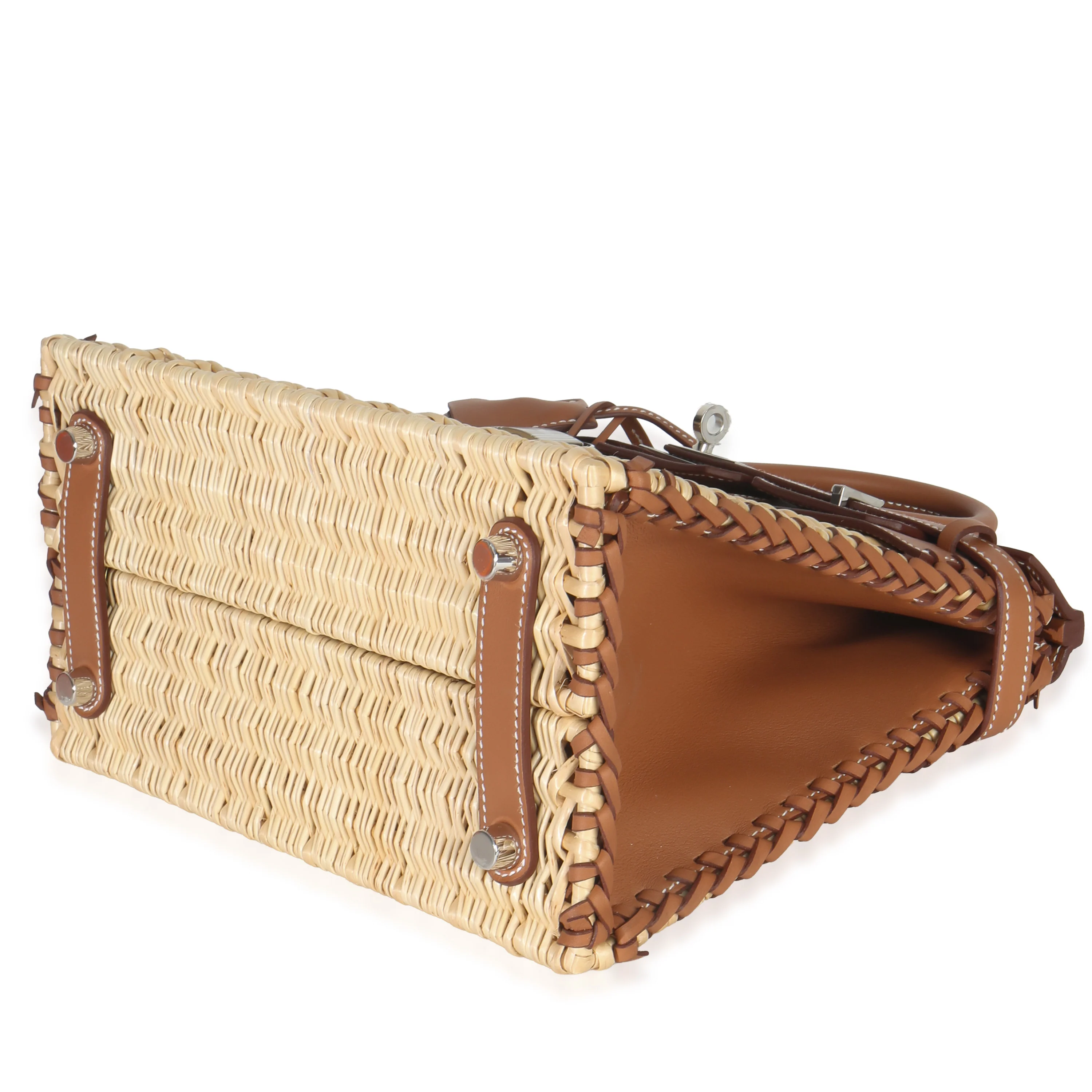 Gold Osier Wicker Swift Picnic Birkin 25 PHW - Image 7