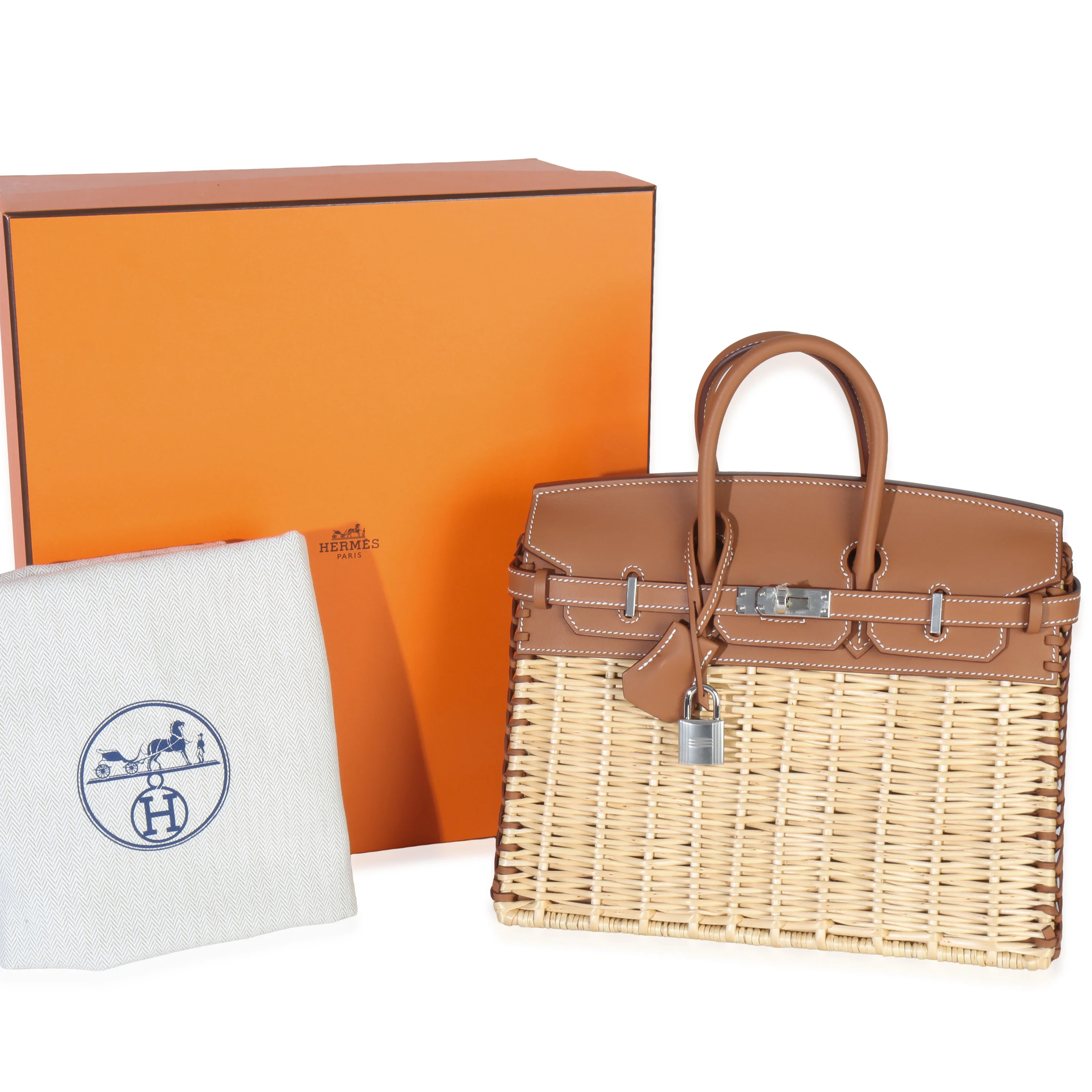 Gold Osier Wicker Swift Picnic Birkin 25 PHW - Image 8