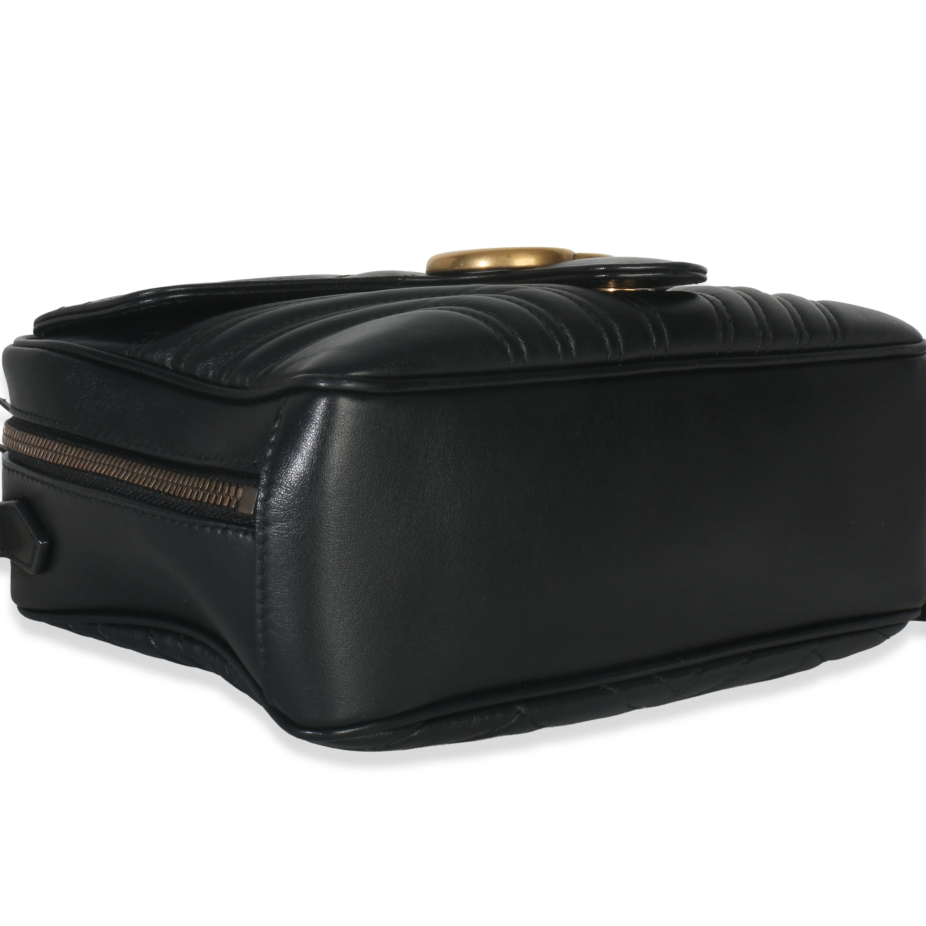 Black Calfskin Matelasse Sylvie Web Small GG Marmont Top Handle Bag - Image 6