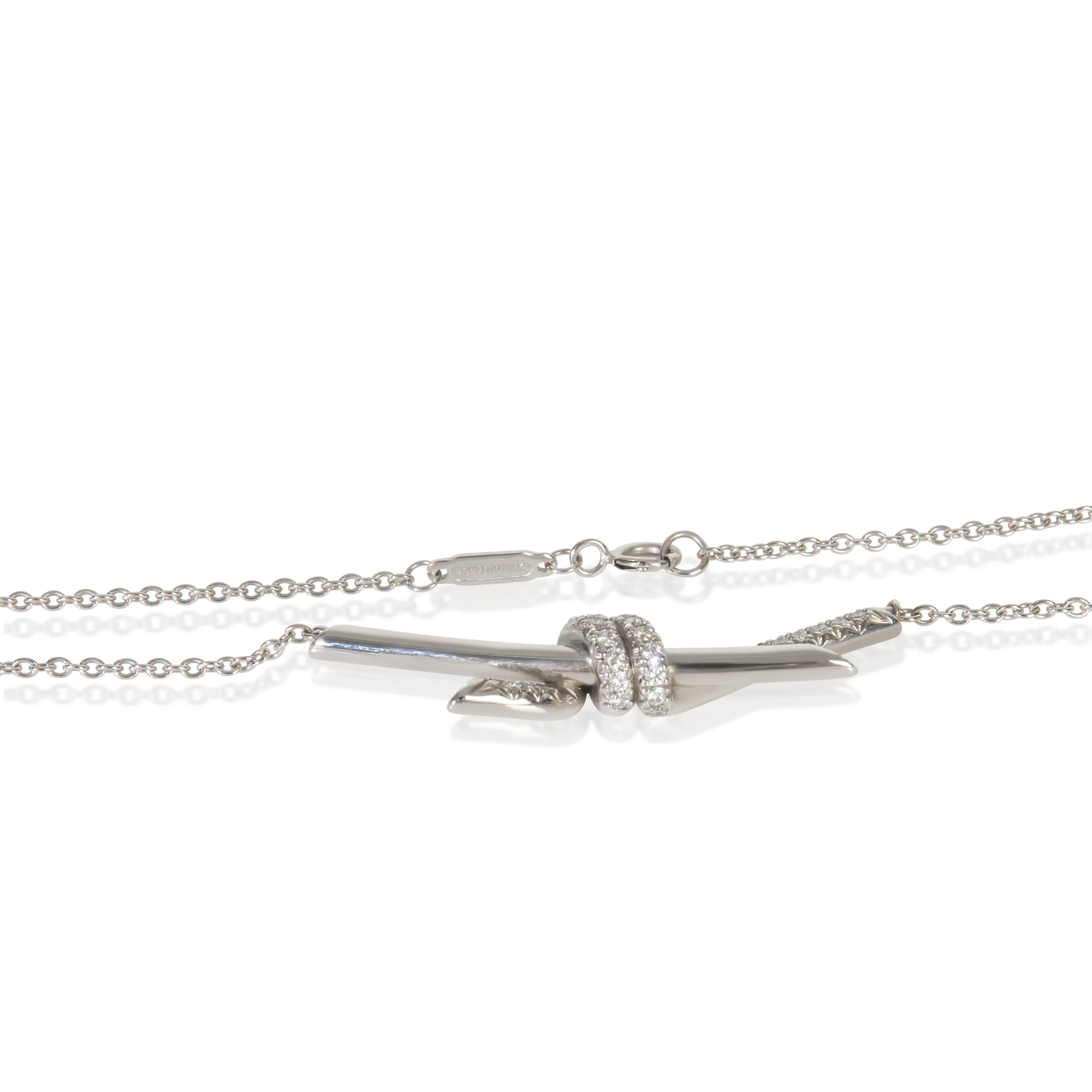 White Gold Diamond Knot Pendant - Image 2