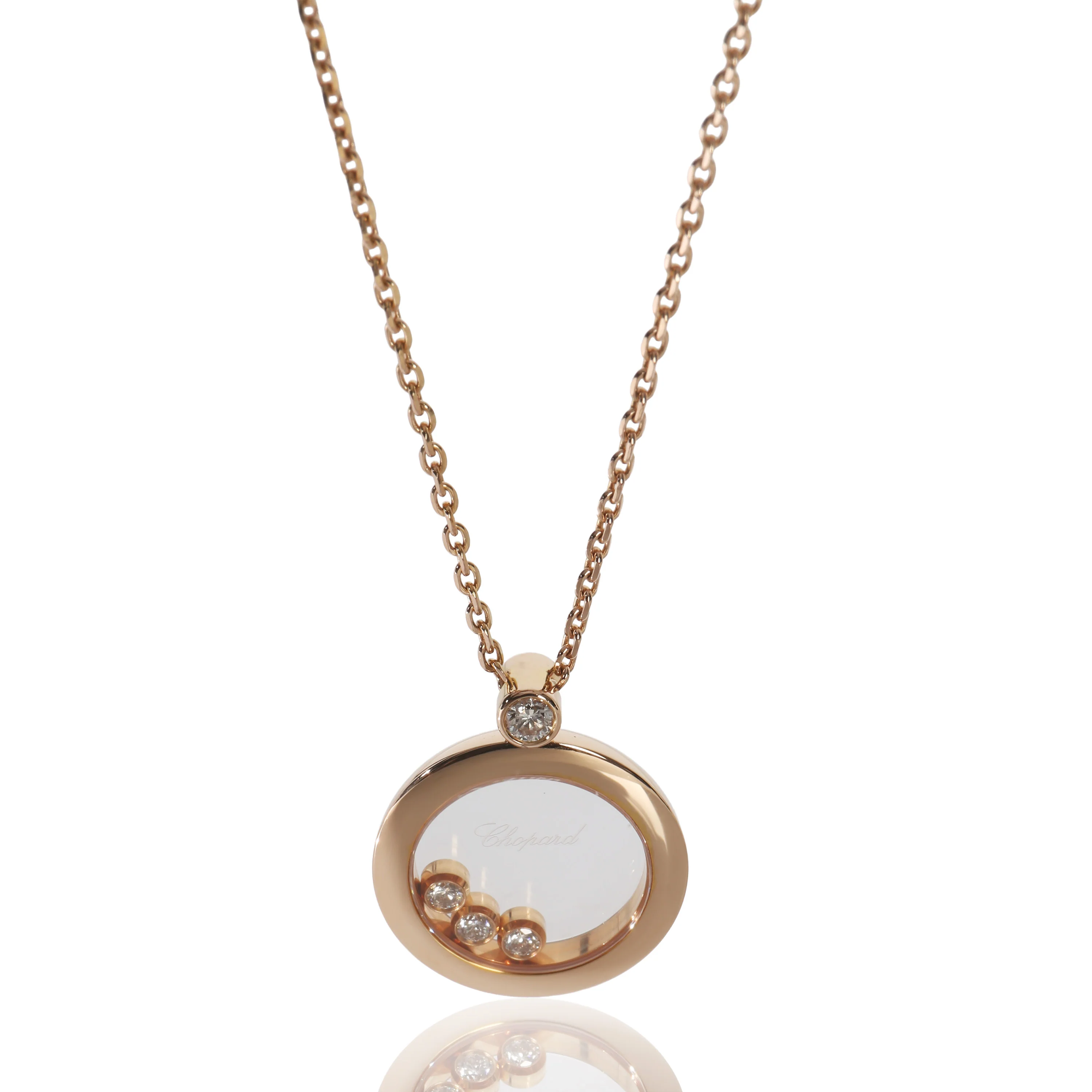 Rose Gold Diamond Happy Diamond Pendant